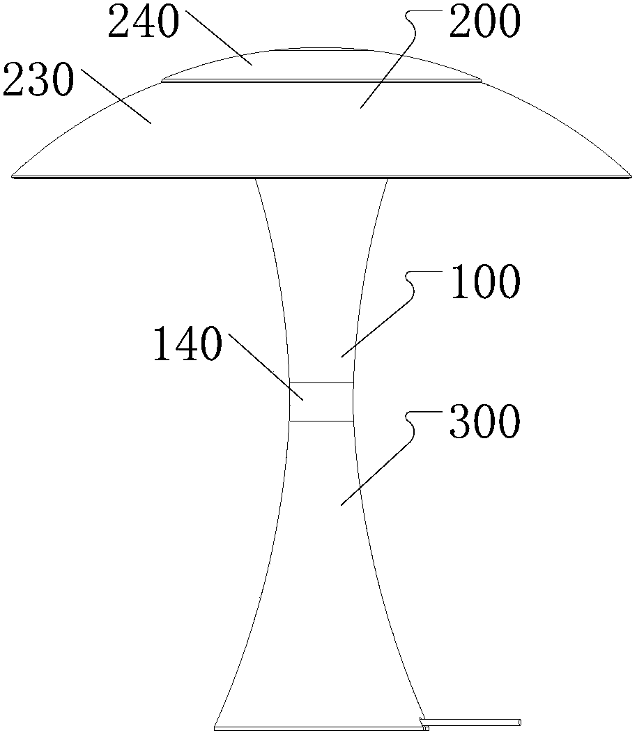 Neck light guide assembly and table lamp