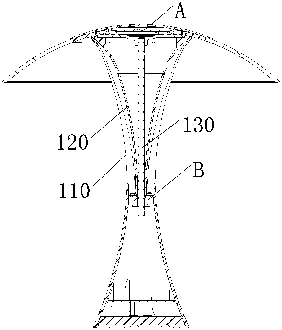 Neck light guide assembly and table lamp