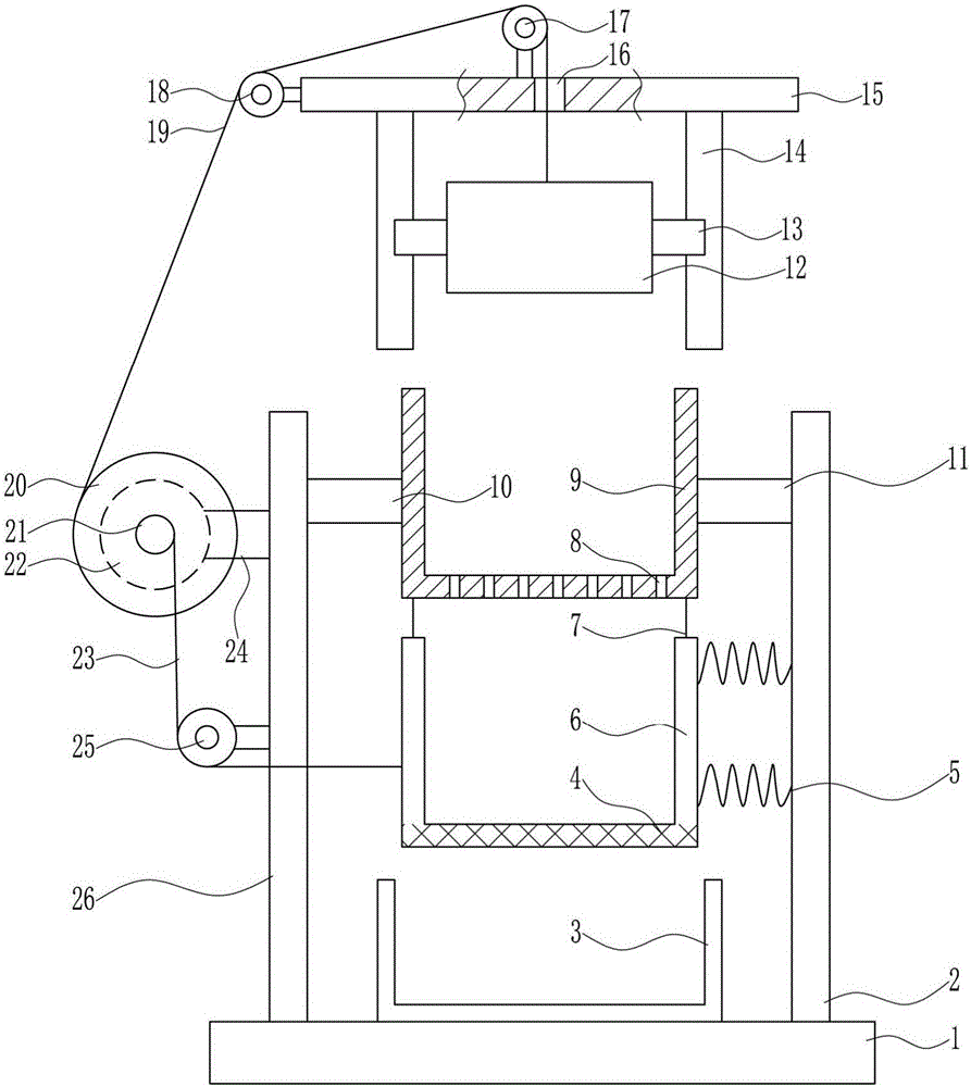 Caked sweet potato powder rolling-sieving device