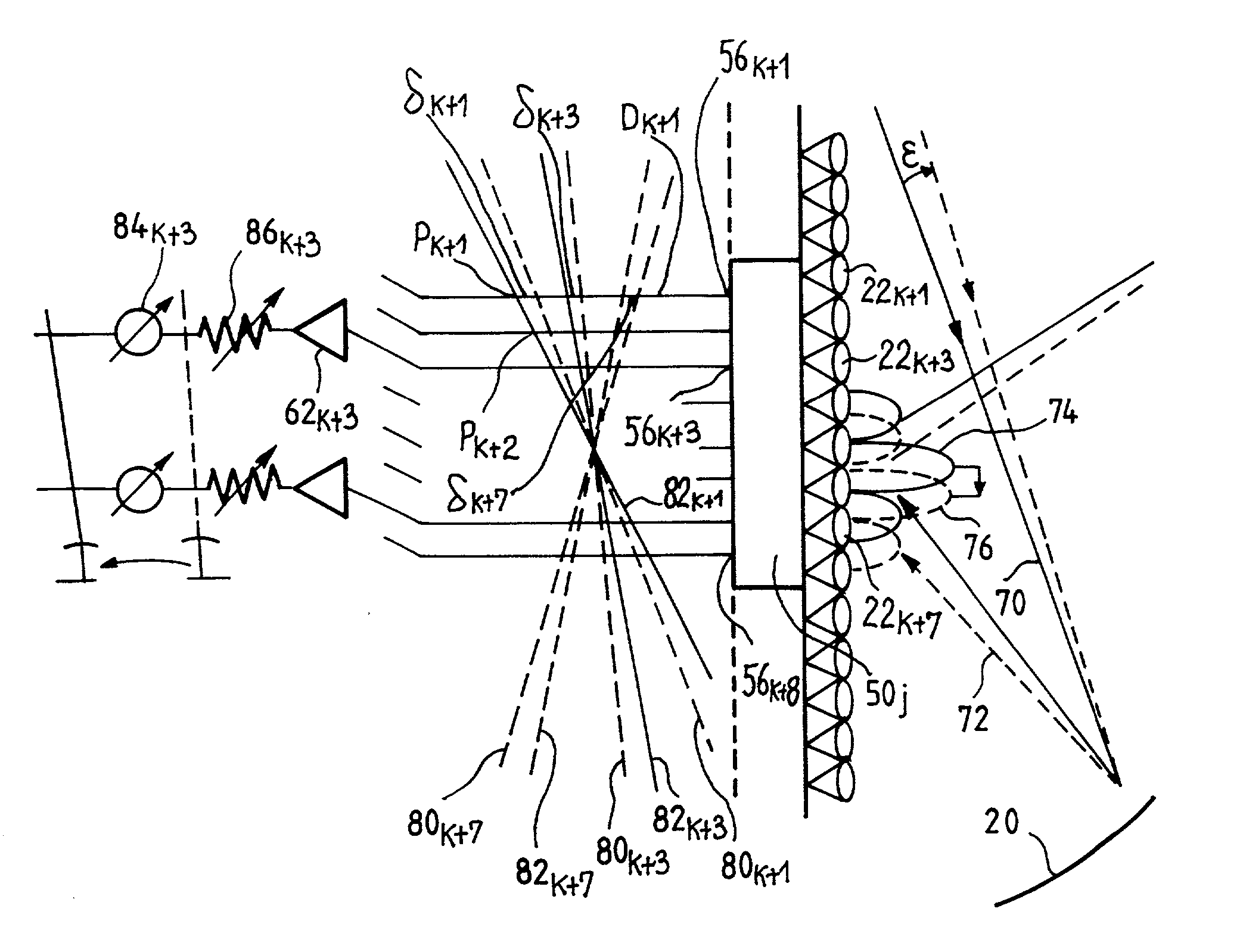 Telecommunications antenna intended to cover a large terrestrial area