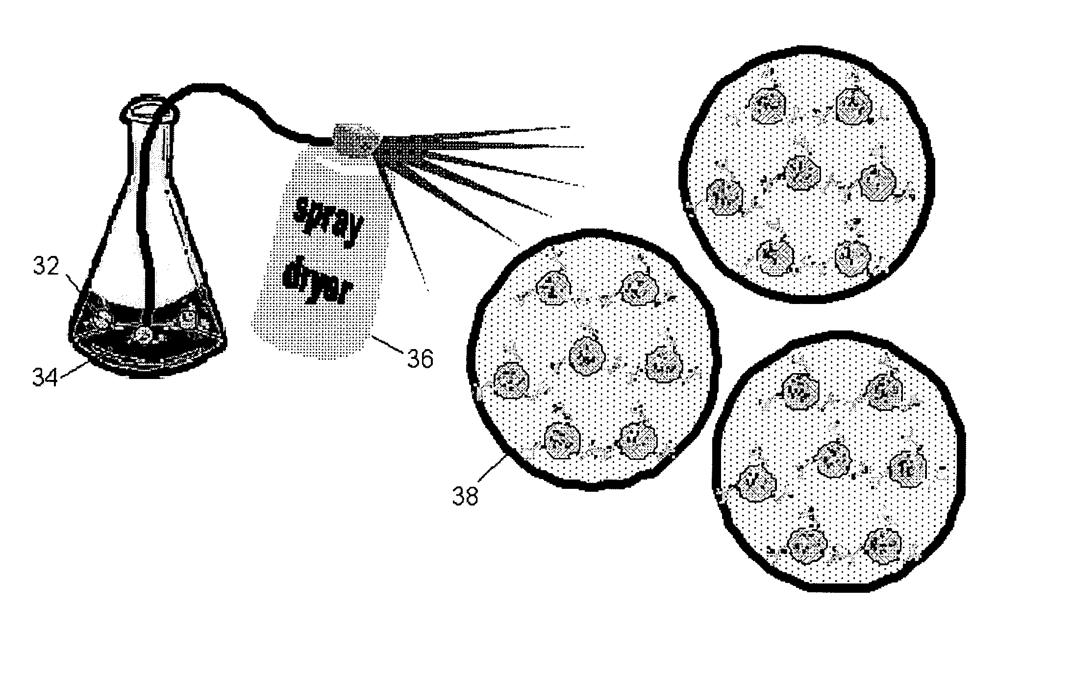 Formulation of powder containing nanoparticles for aerosol delivery to the lungs