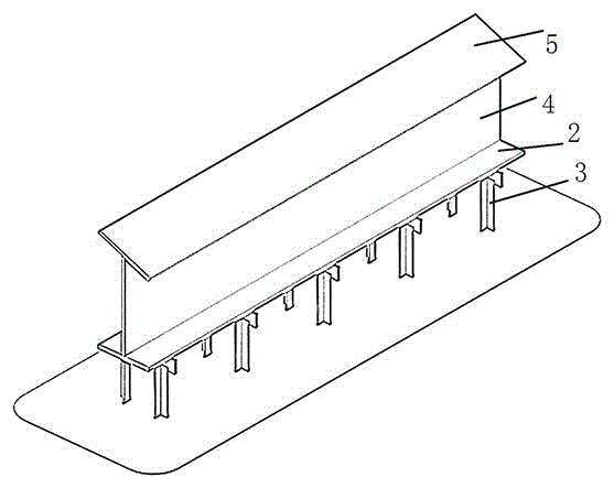 Steel rib double-T-shaped column and manufacturing method thereof