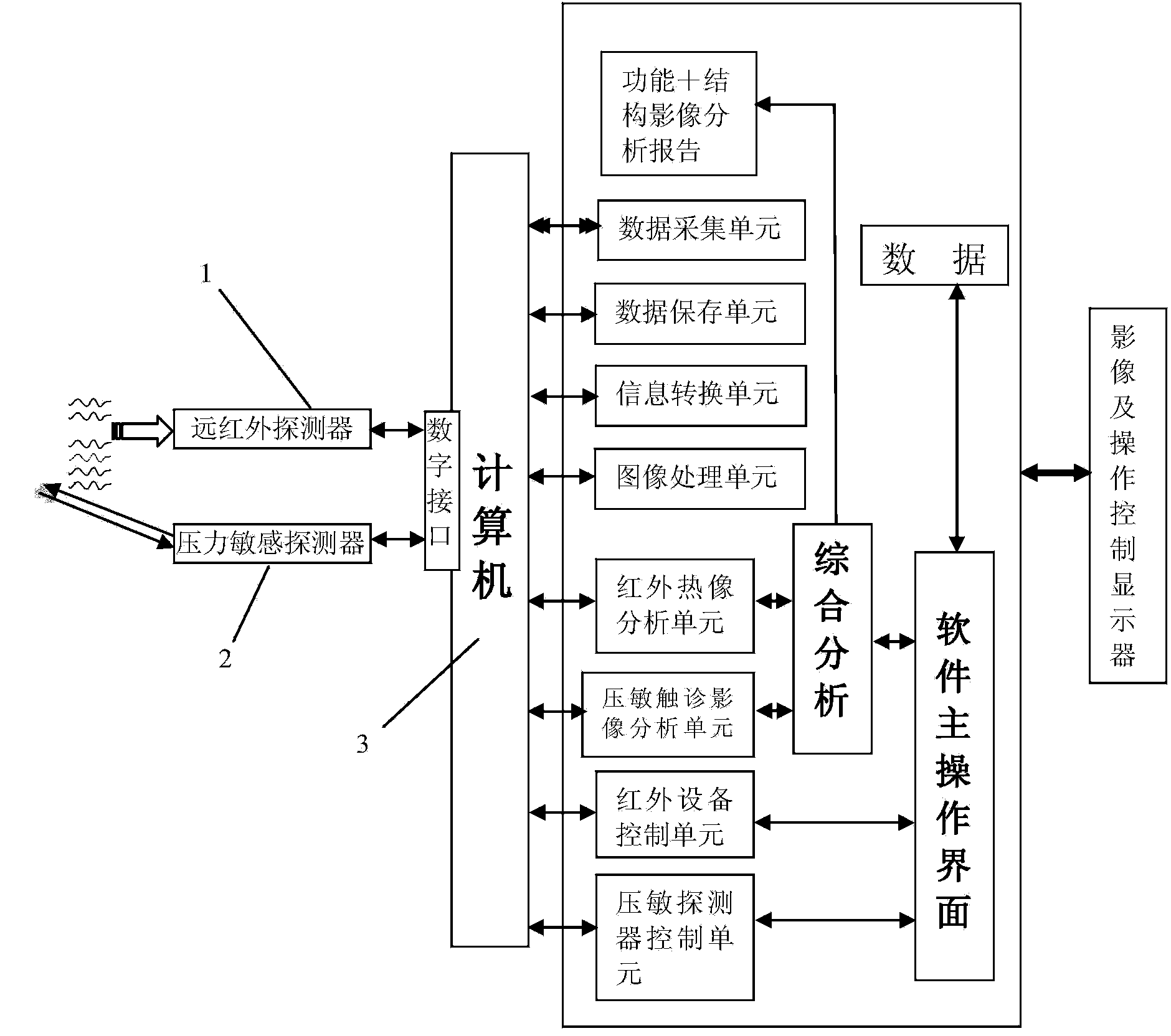 Double-checking comprehensive diagnostic apparatus utilizing infrared thermography and guide pressure-sensitive palpation and detection method of diagnostic apparatus