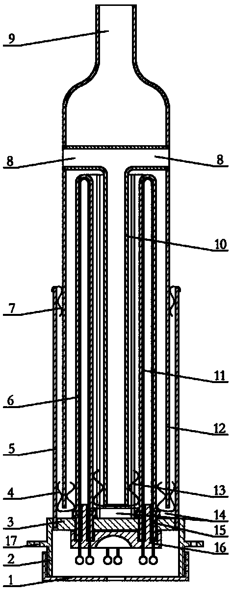 Double-flow tubular electric heater provided with insulating guide sleeve insulating material for scale inhibition of heat exchange surface