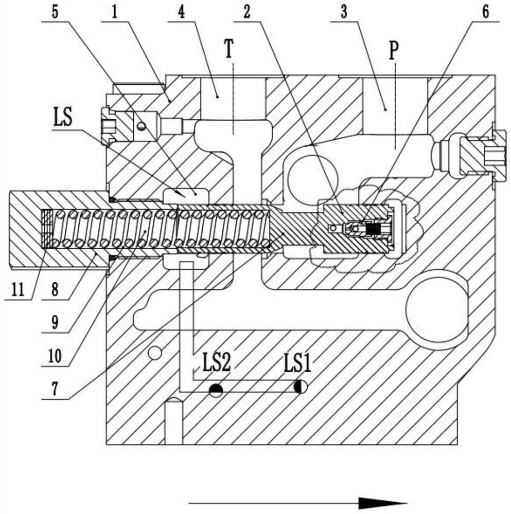 Constant pressure difference valve with buffering function