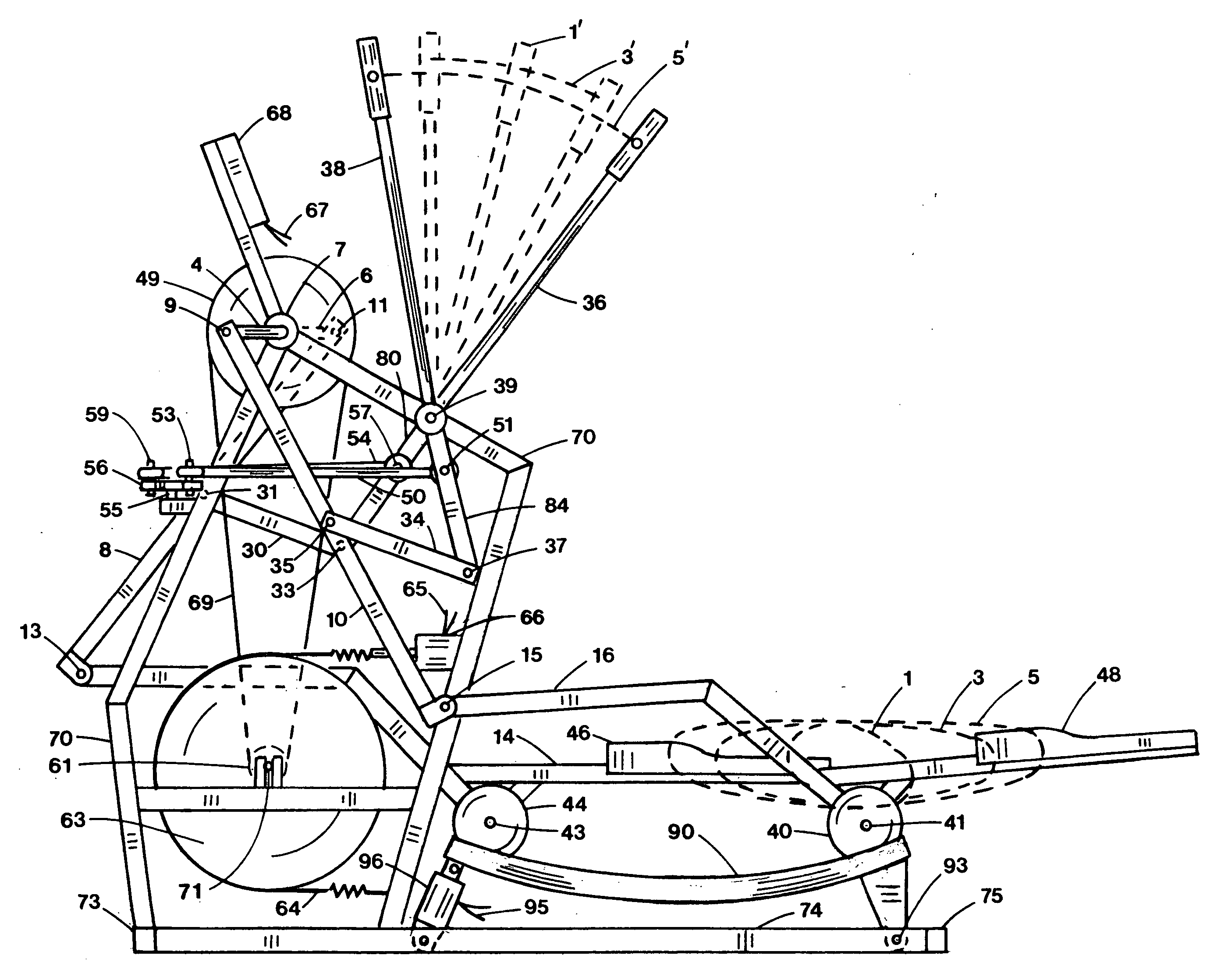 Free stride elliptical exercise apparatus