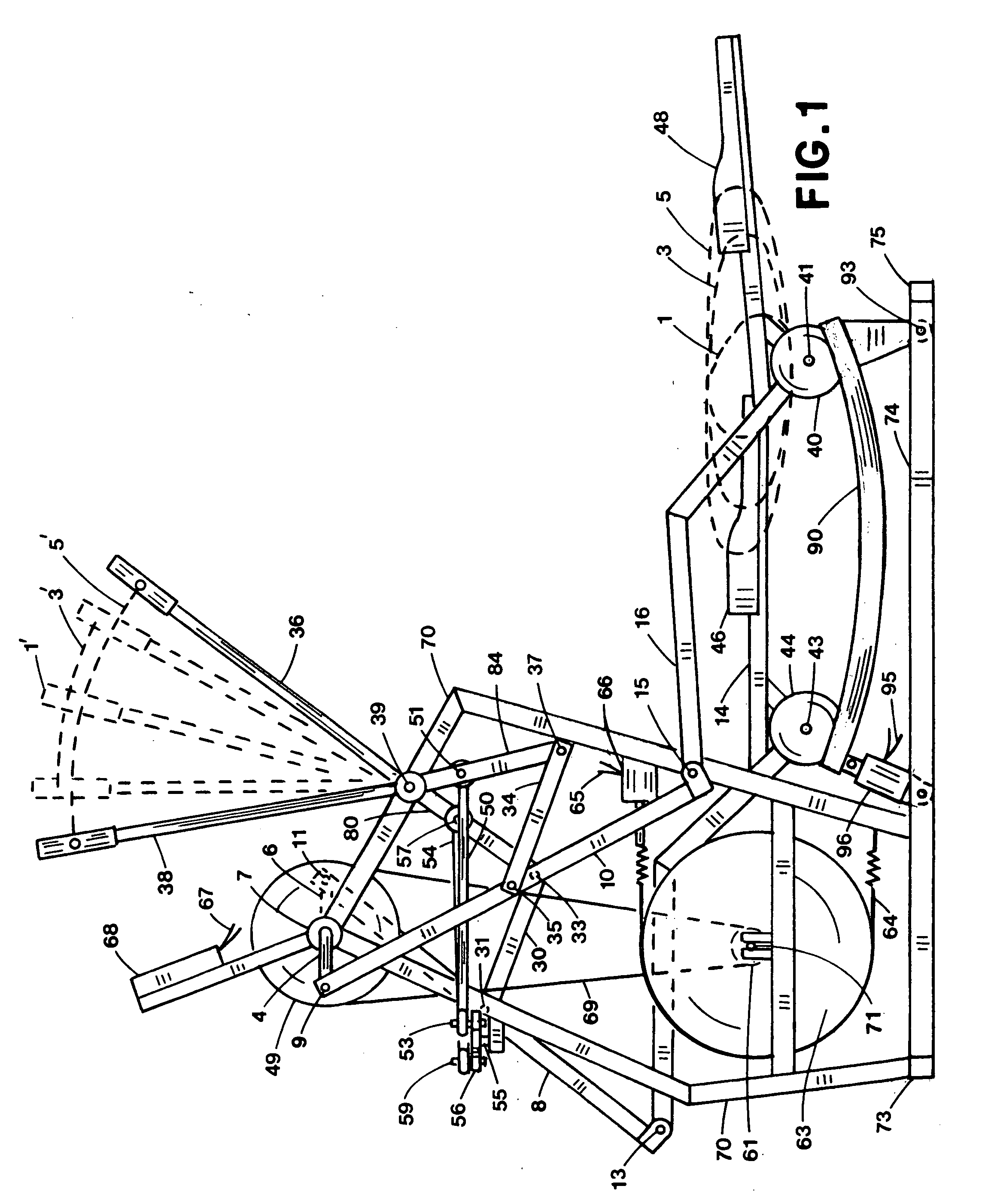 Free stride elliptical exercise apparatus