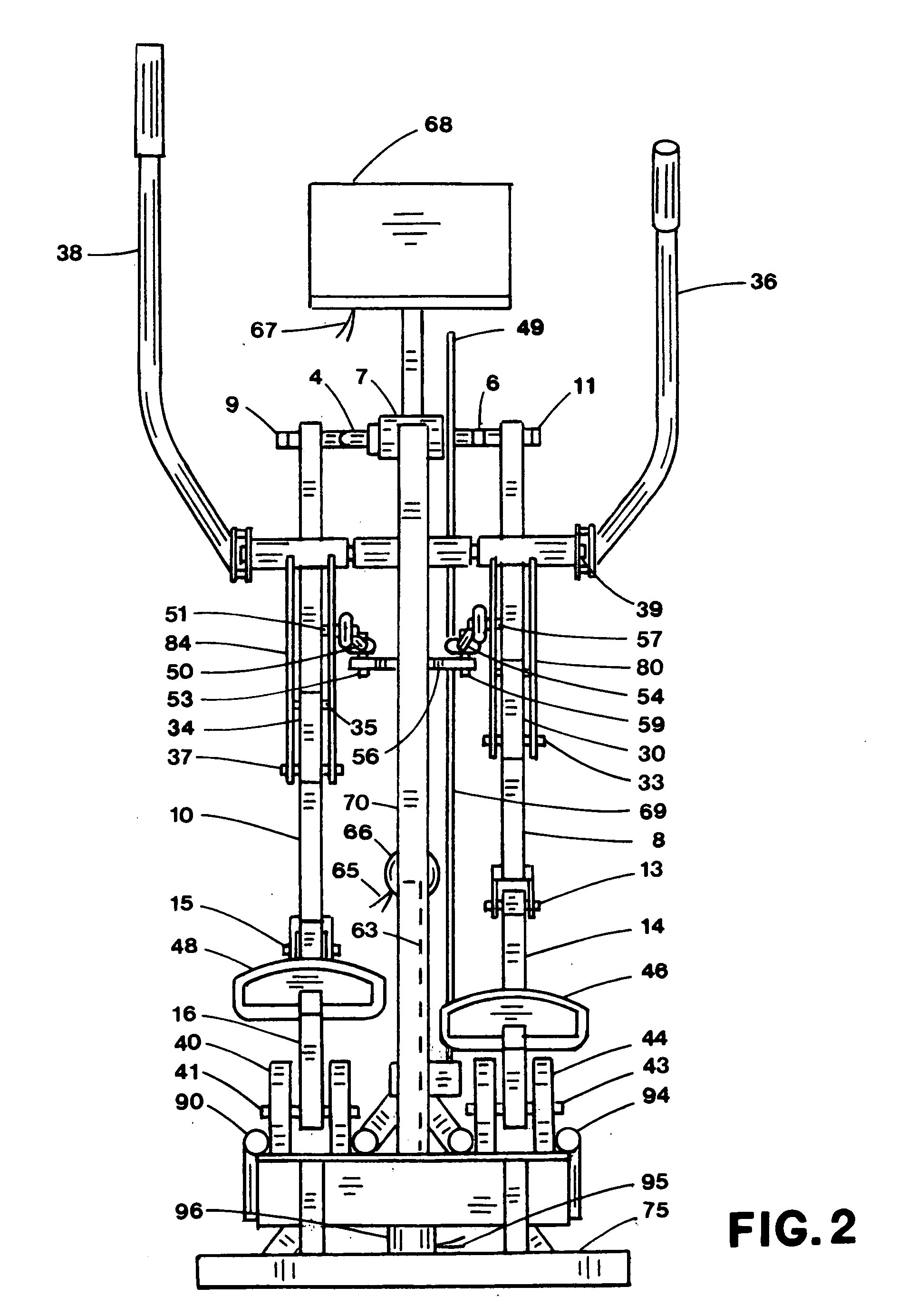 Free stride elliptical exercise apparatus