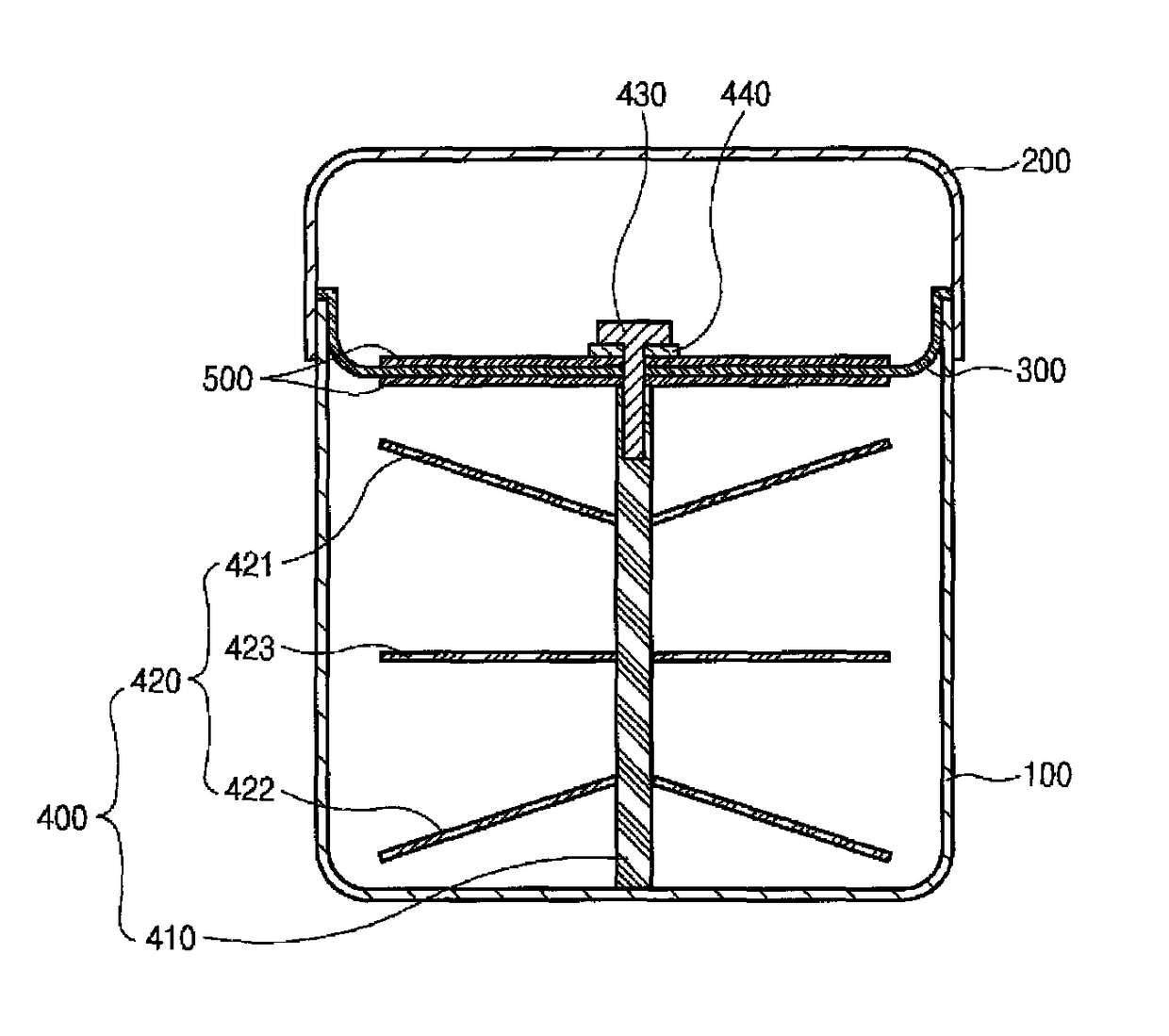 Container for stirrer