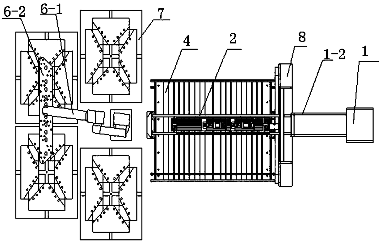 Automatic stacking device of iron core shearing production line