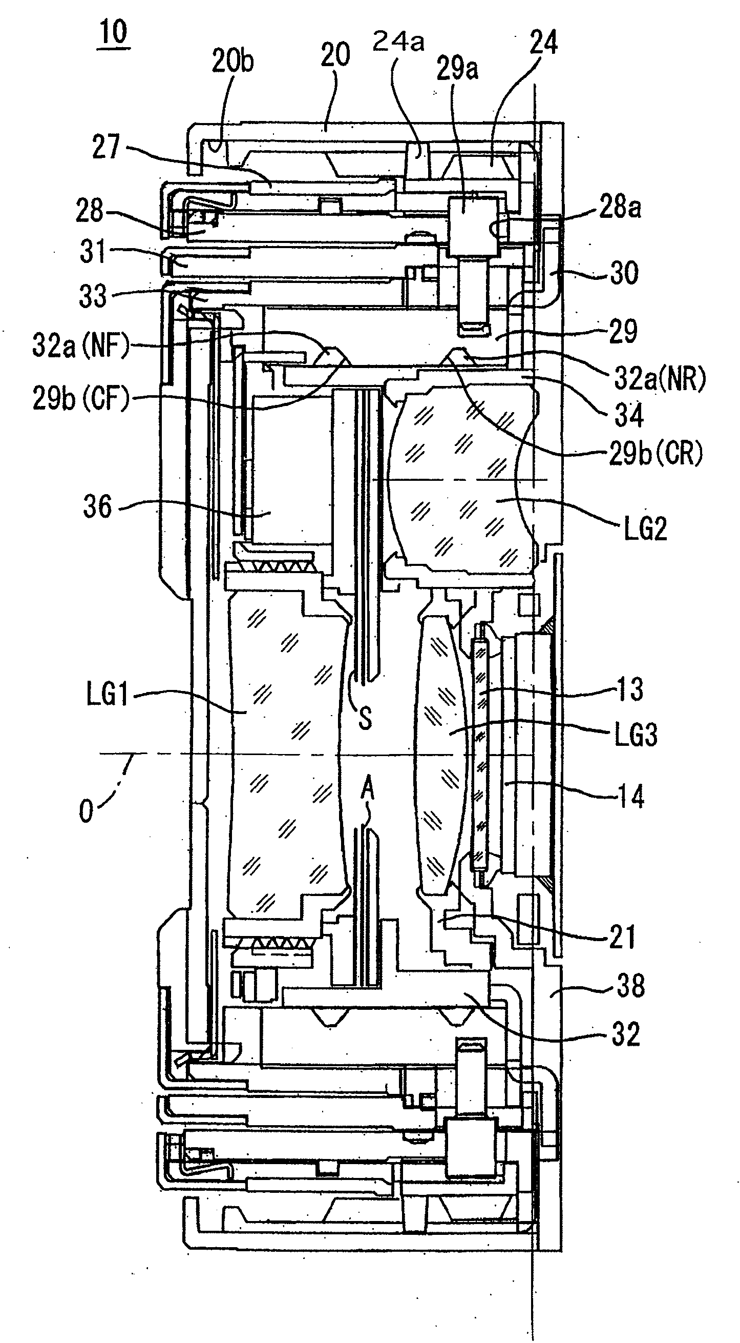 Cam mechanism of a retractable zoom lens