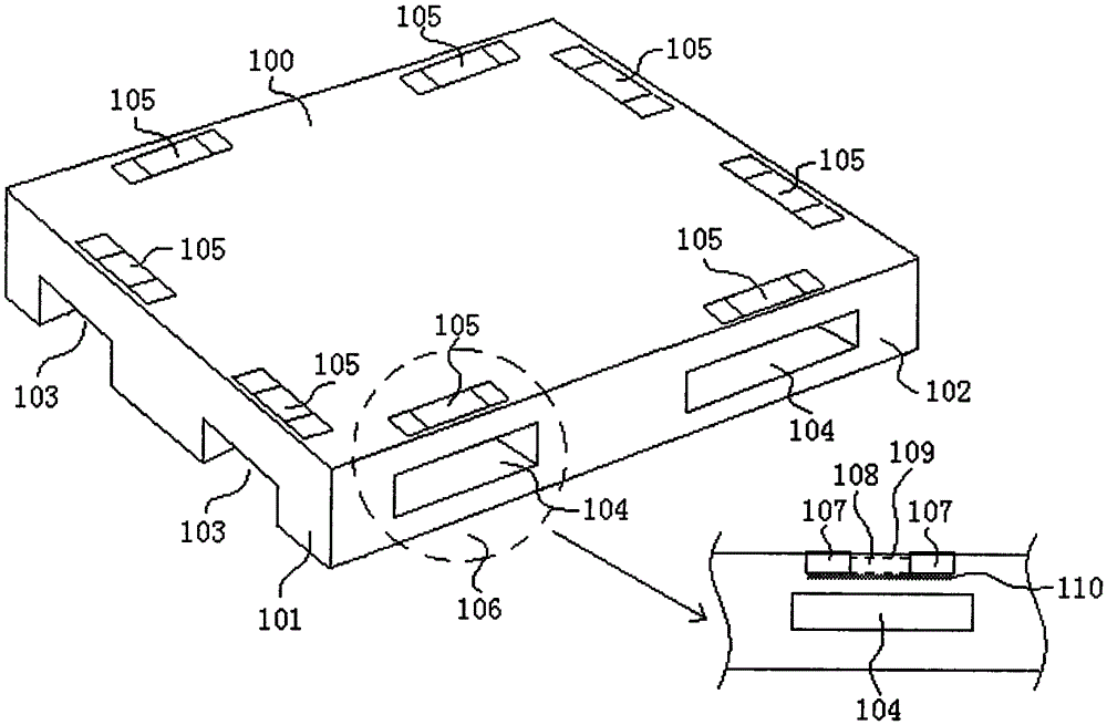 Plastic logistics tray provided with stress pieces