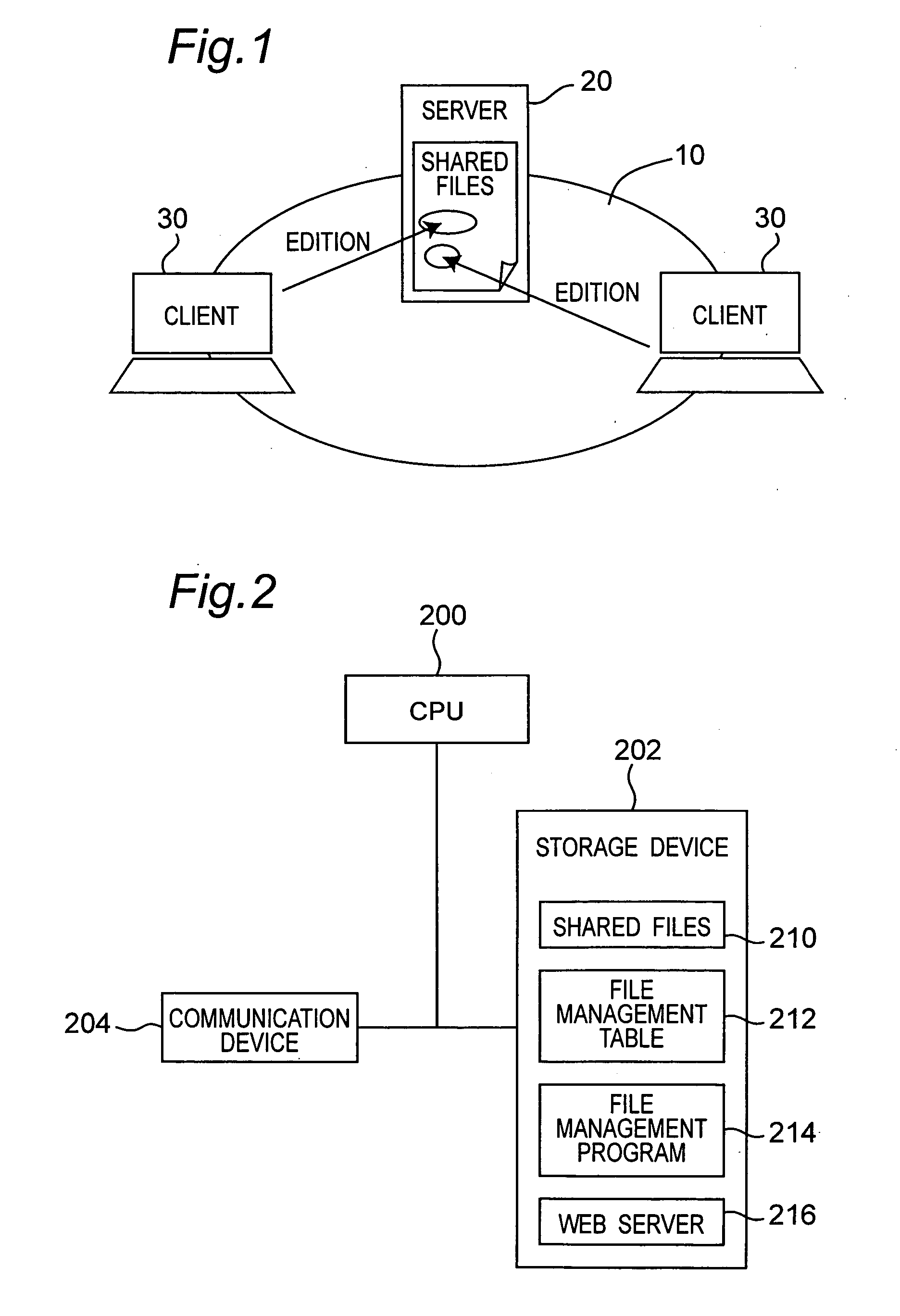 System and server for managing shared files