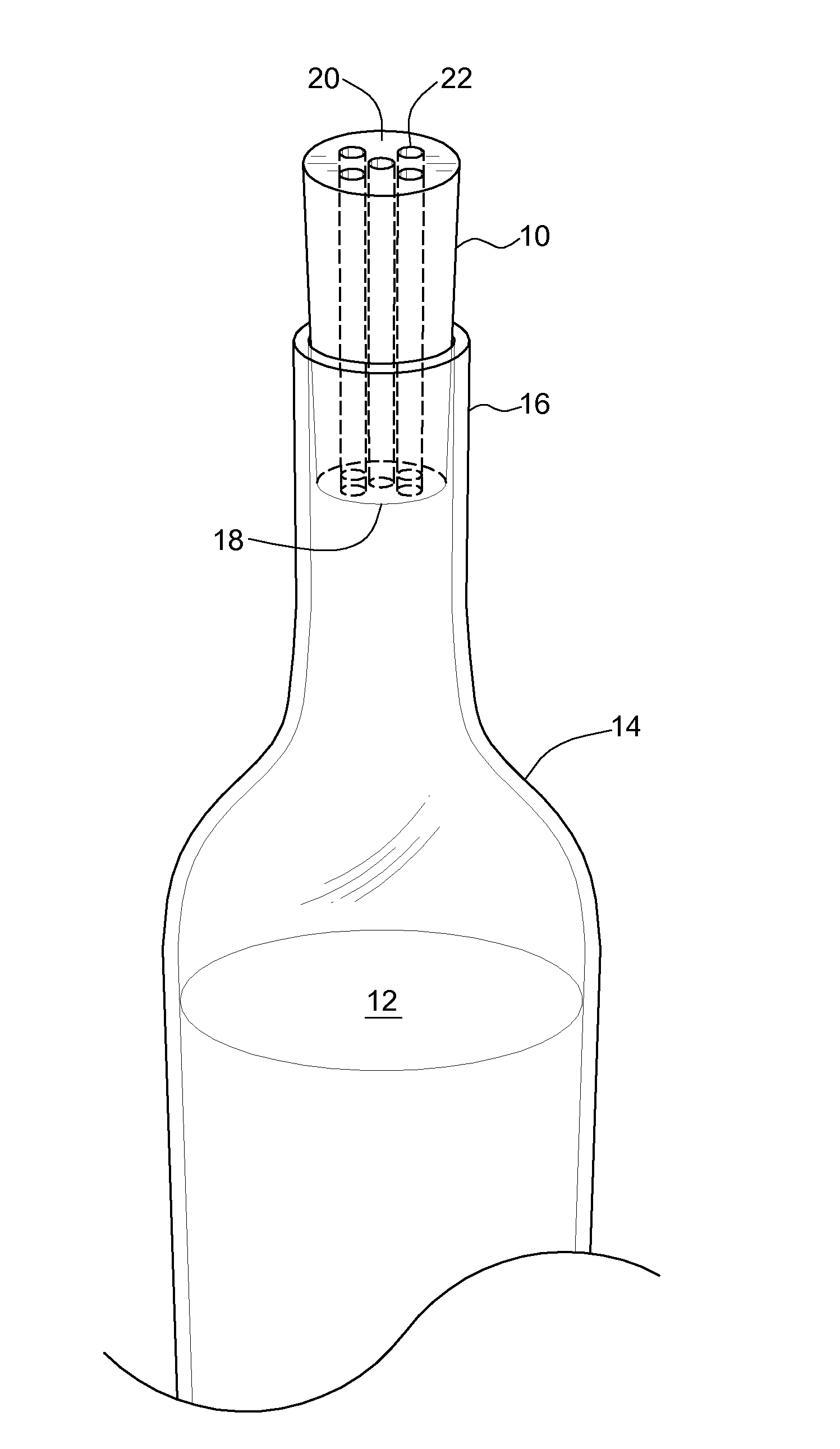 Multi stream wine aerating device