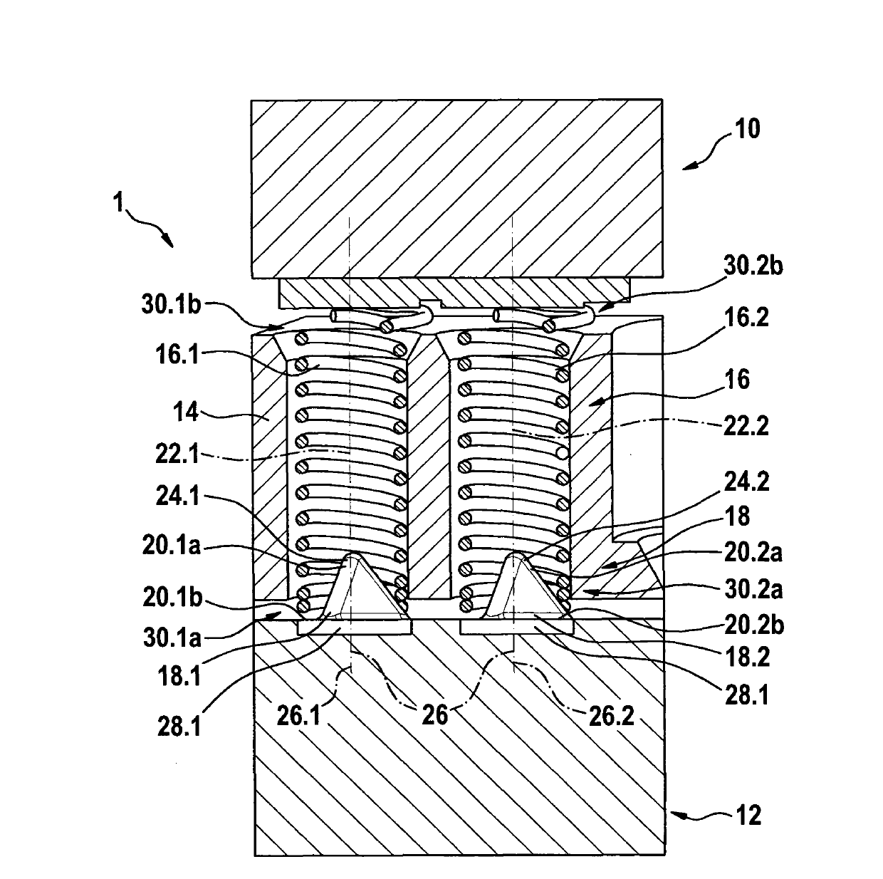 Device for electrically contacting electronic units