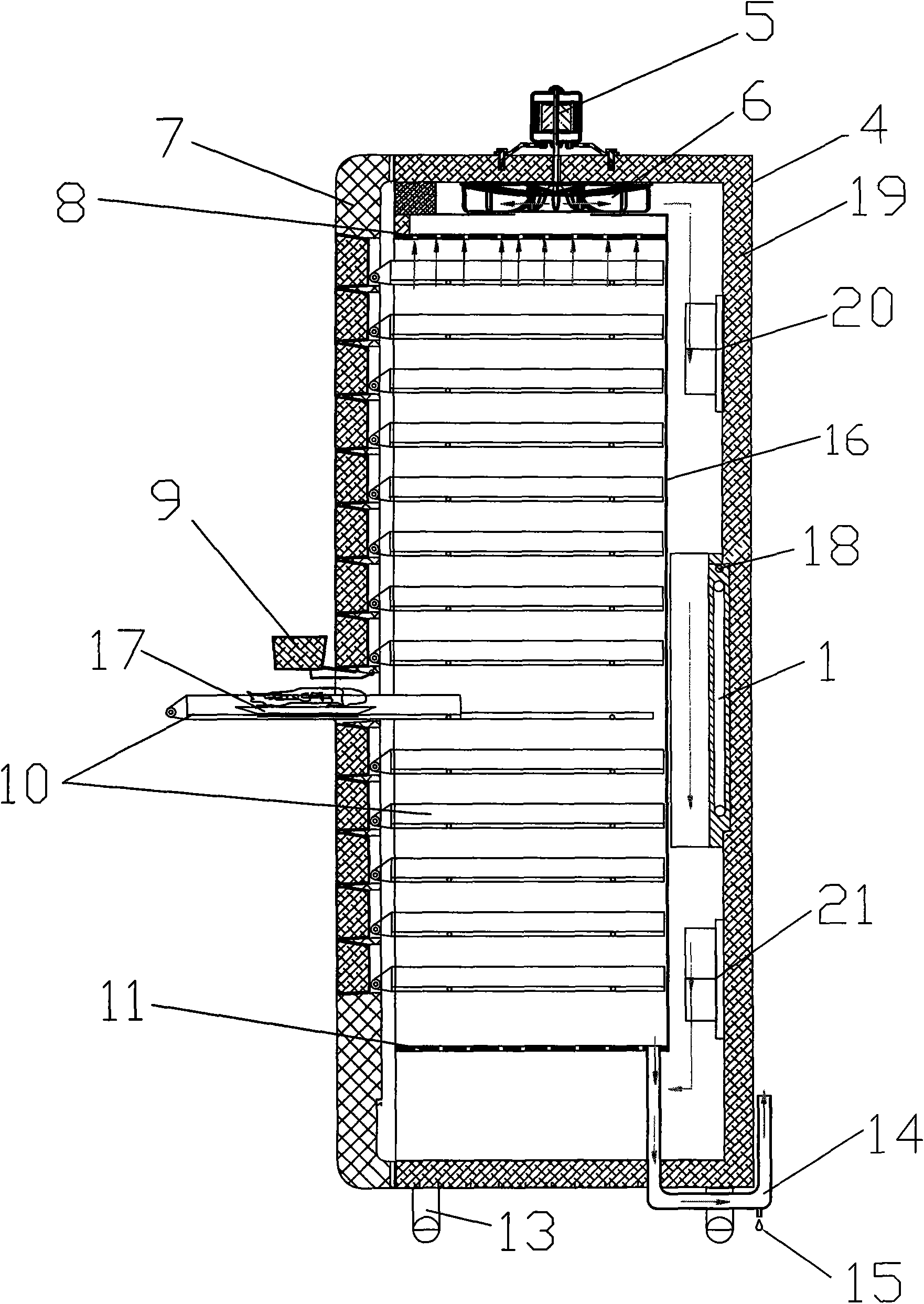 Hot air circulating heating insulation device and method for using same