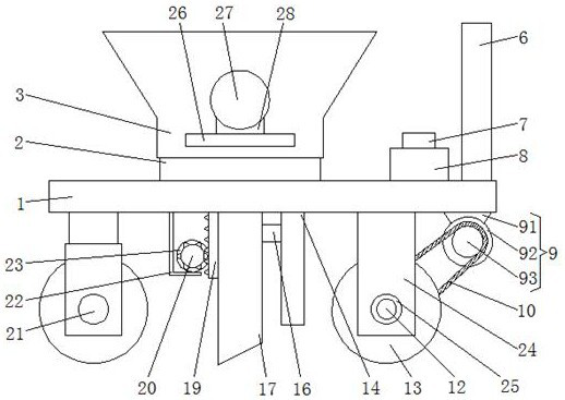 A corn planter with automatic adjustment of feeding distance