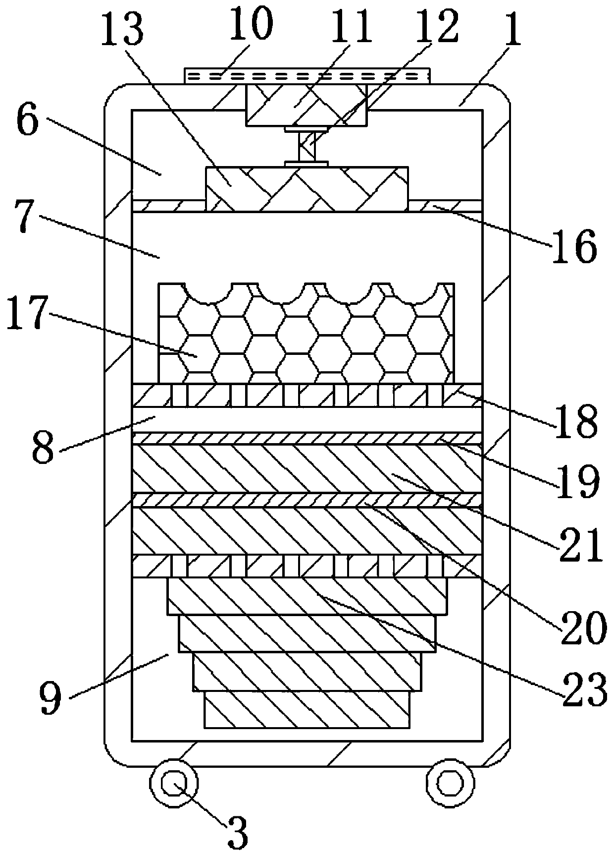 Outdoor suitcase with reasonable distribution of containing space and having refrigeration effect