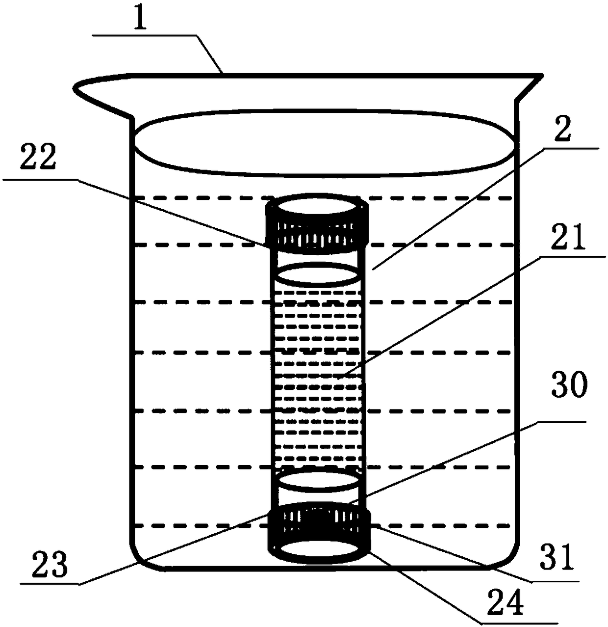 A dialysis device and a microcosm experimental device comprising the dialysis device