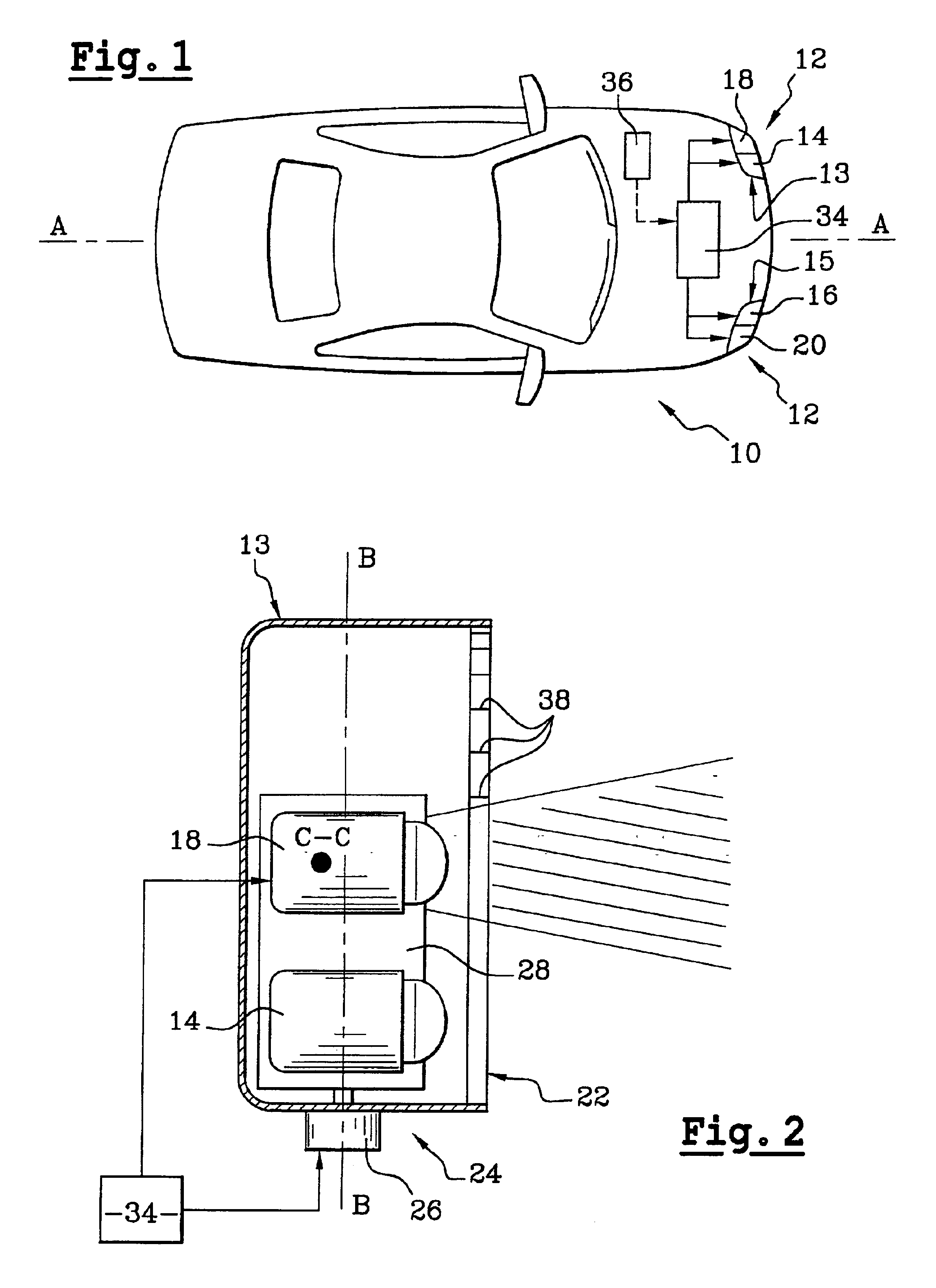 Apparatus for a motor vehicle, for lighting bends negotiated by the vehicle