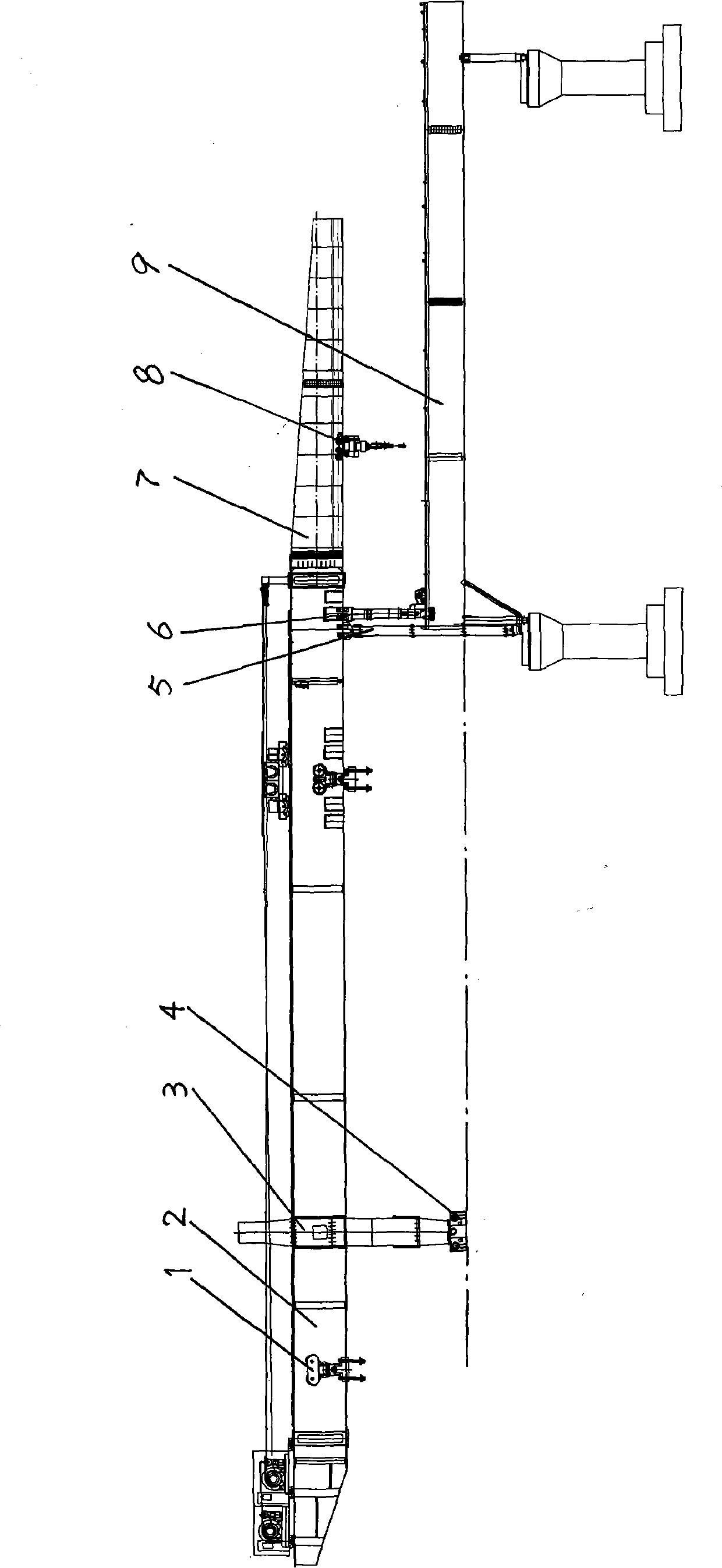 Bridge erecting machine for small-curve railway box girder