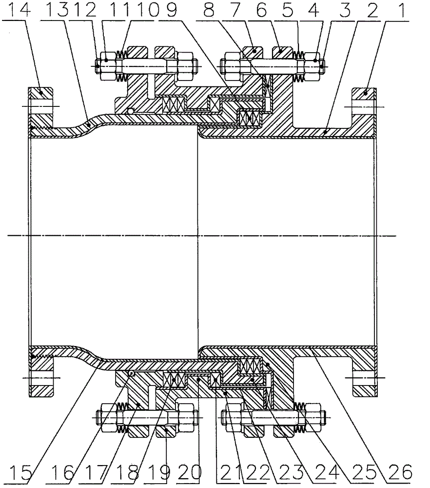 Corrosion-resistant rotary displacement adjuster for pipelines