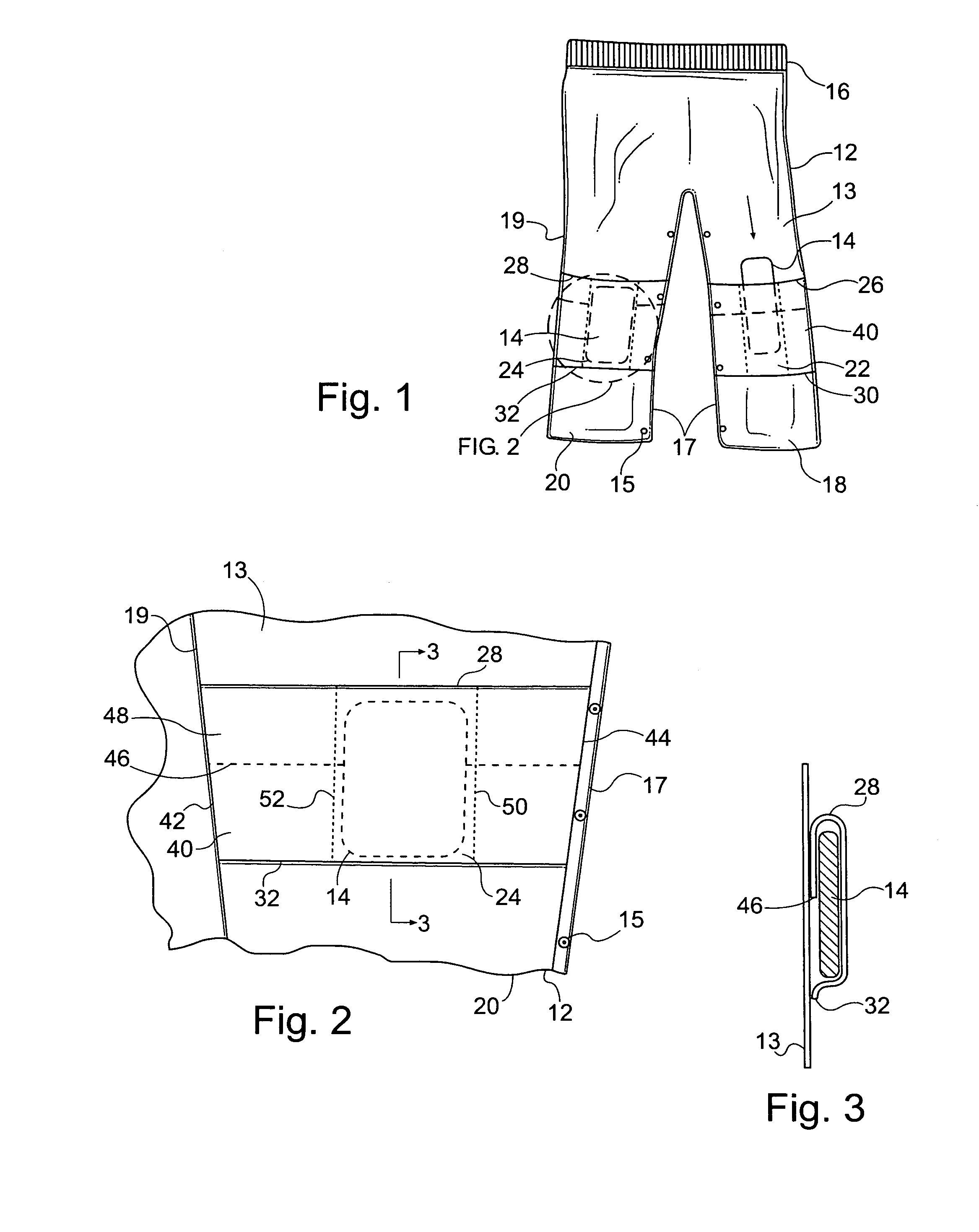 Infant pants having knee pockets and replaceable knee pads