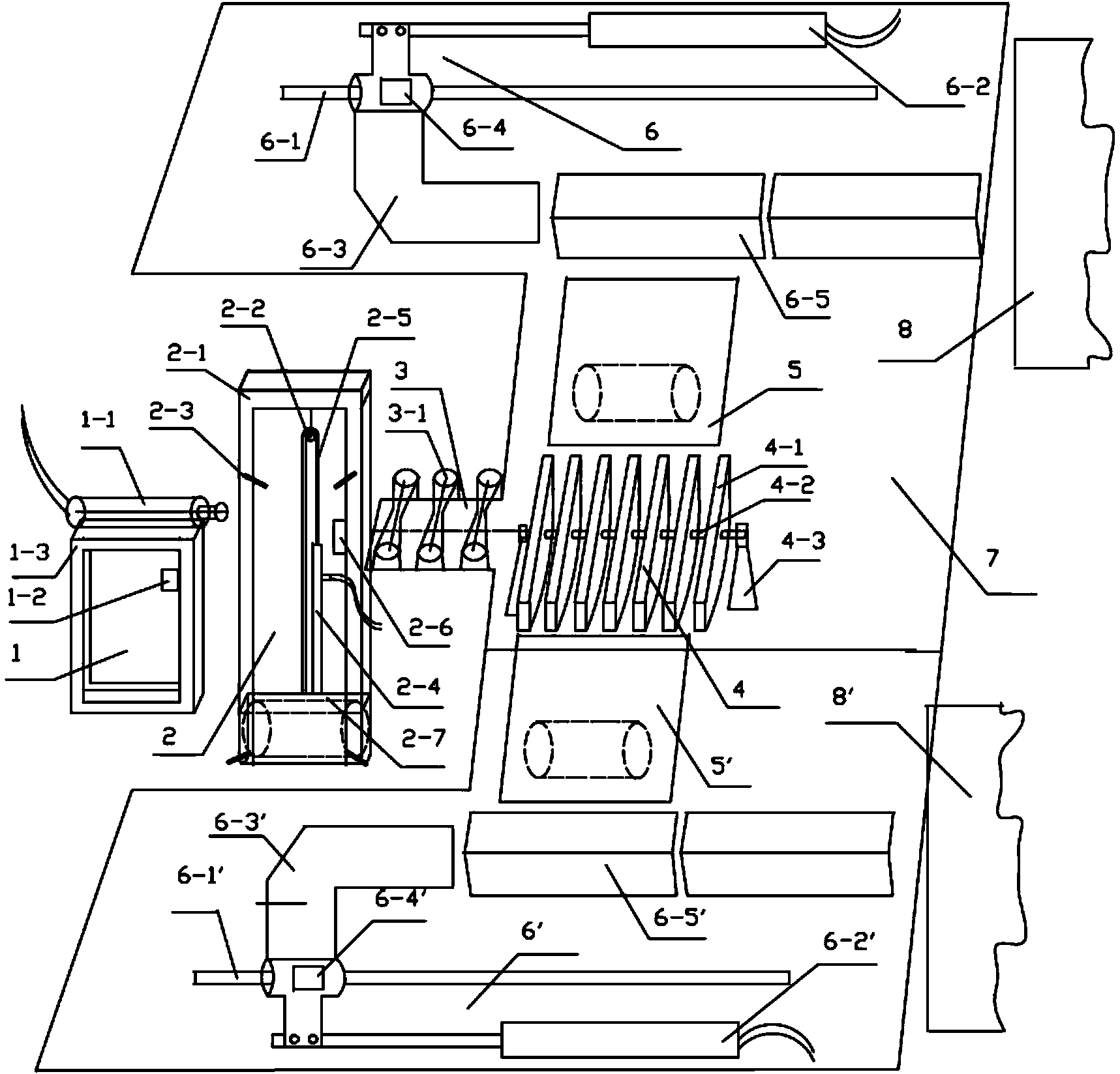 Feeding device for automatically lifting cylindrical material