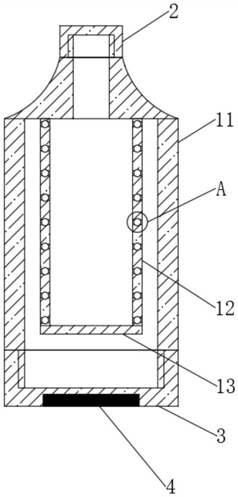 Double-opening type interlayer plastic bottle