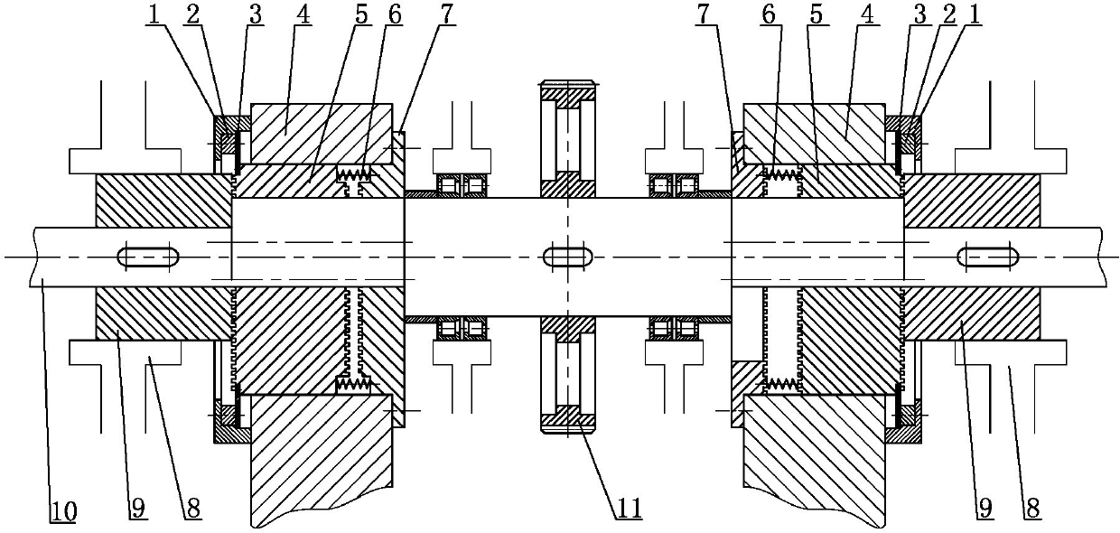 Synchronous regulation structure for stroke of pressing machine