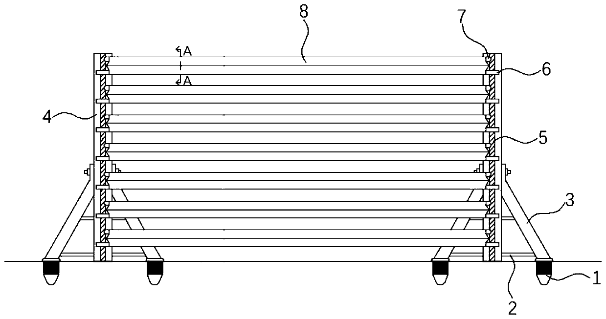 Flame-retardant isolation frame for preventing jump fire in forest