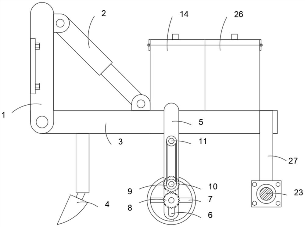 Soil loosening and fertilizing device for ecological forest farms