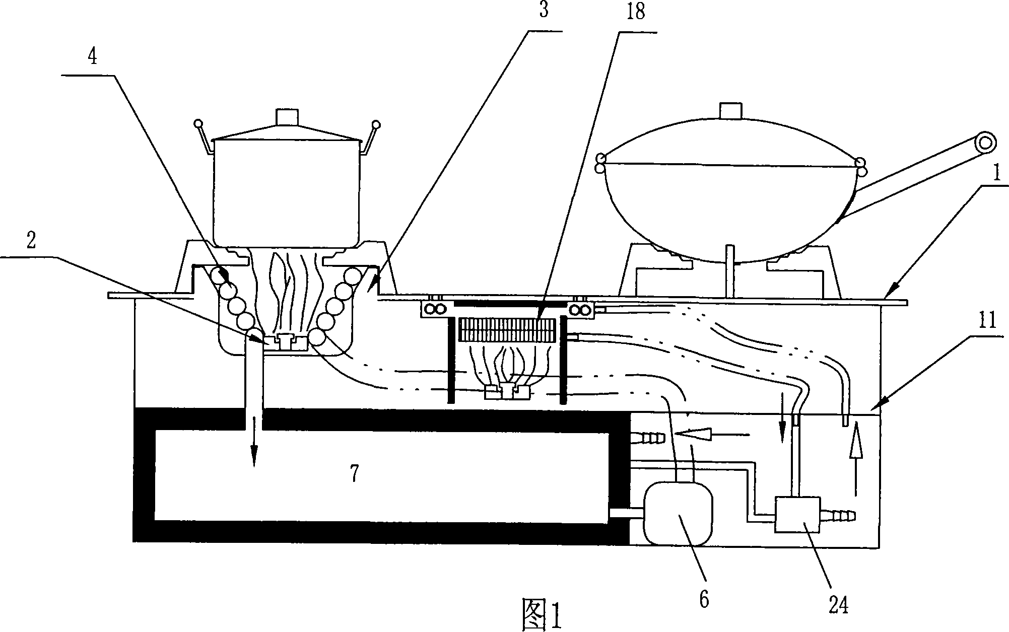 Gas kitchen range energy-saving method and its structure