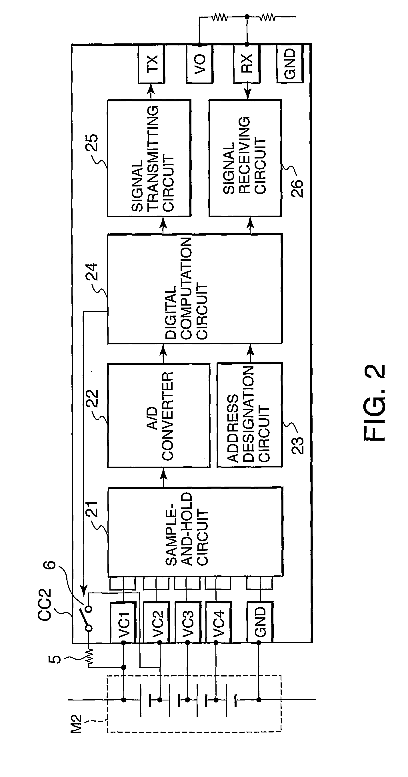 Battery voltage monitoring device