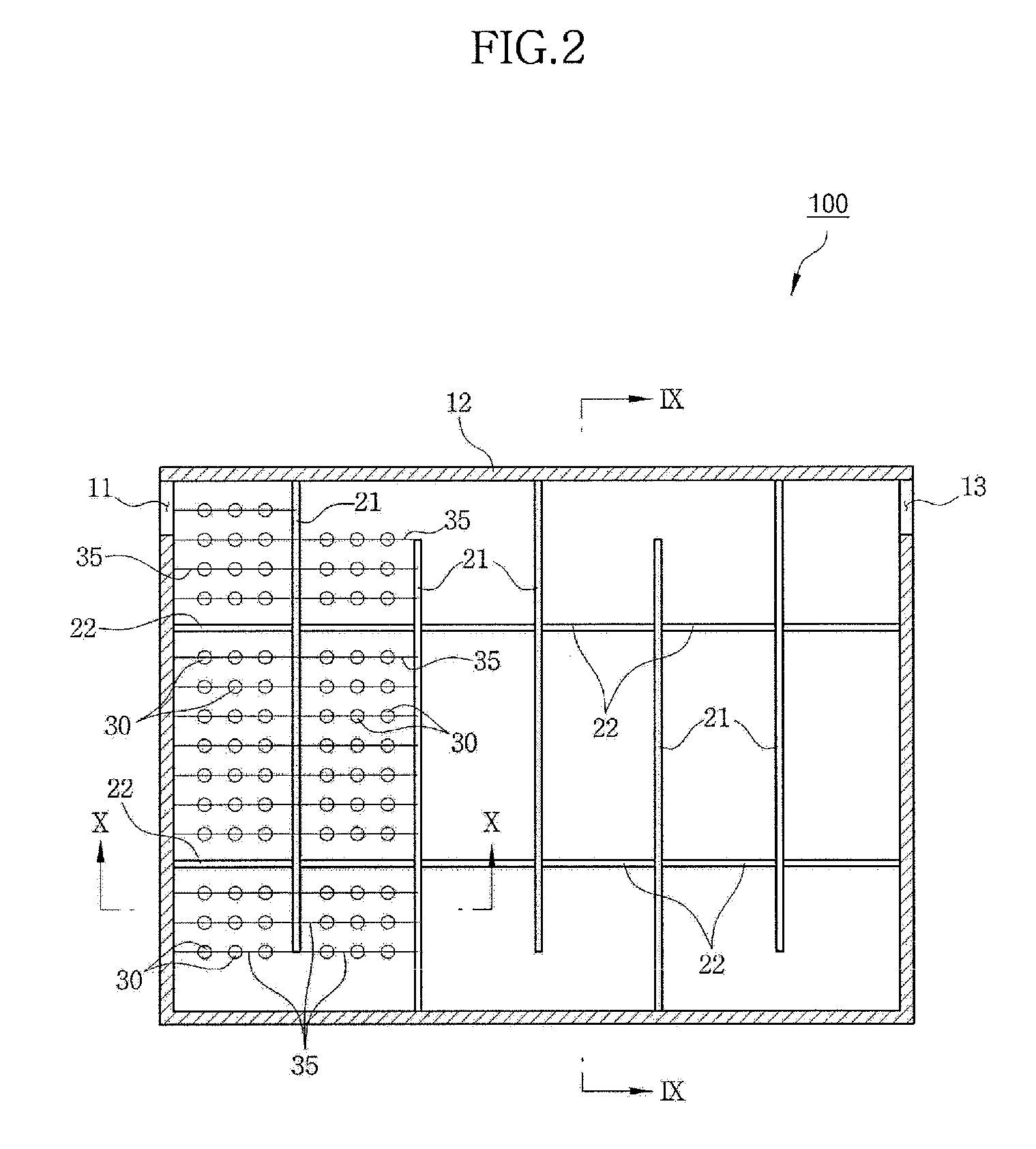 Oxidation pond including baffles for treating acid mine drainage