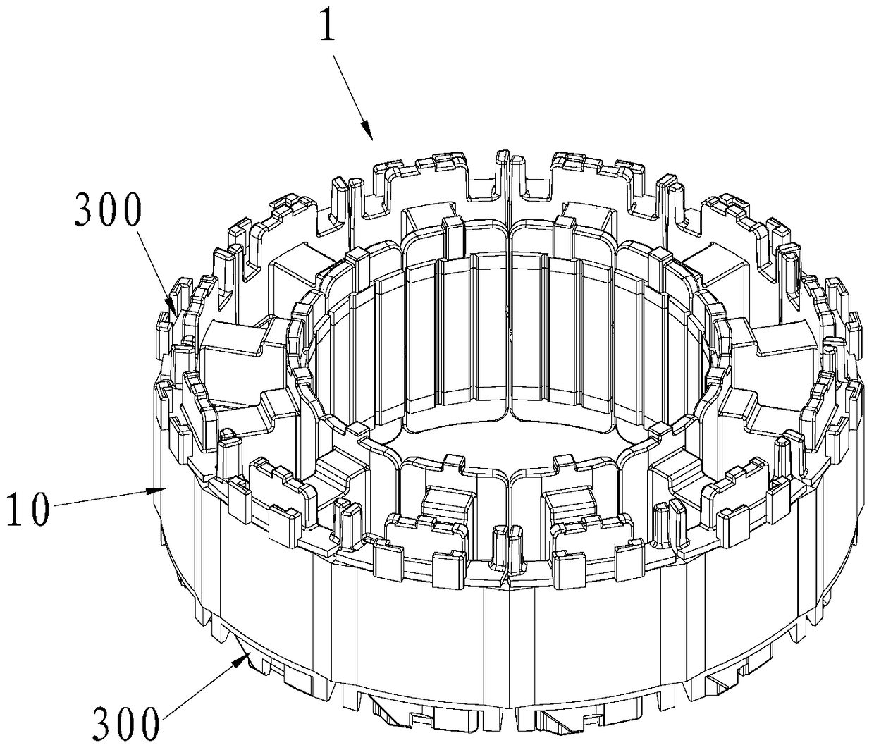 Motor stator core, motor stator, motor and method for manufacturing motor stator