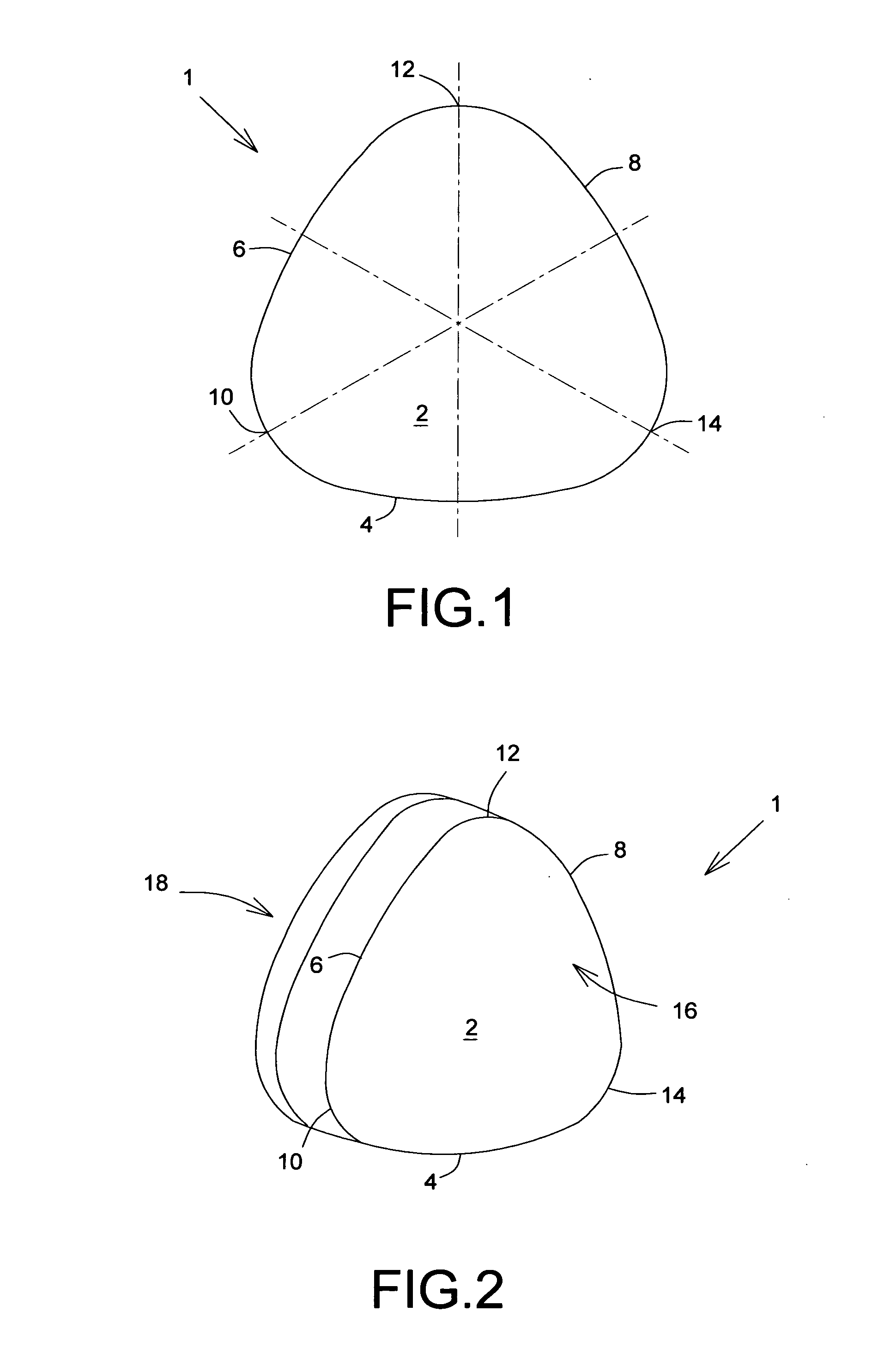 Quasi-triangular in-ear device