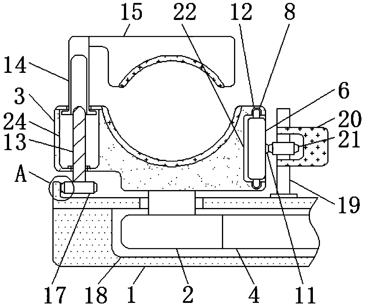 Fixing and supporting device for cardiac intervention operations