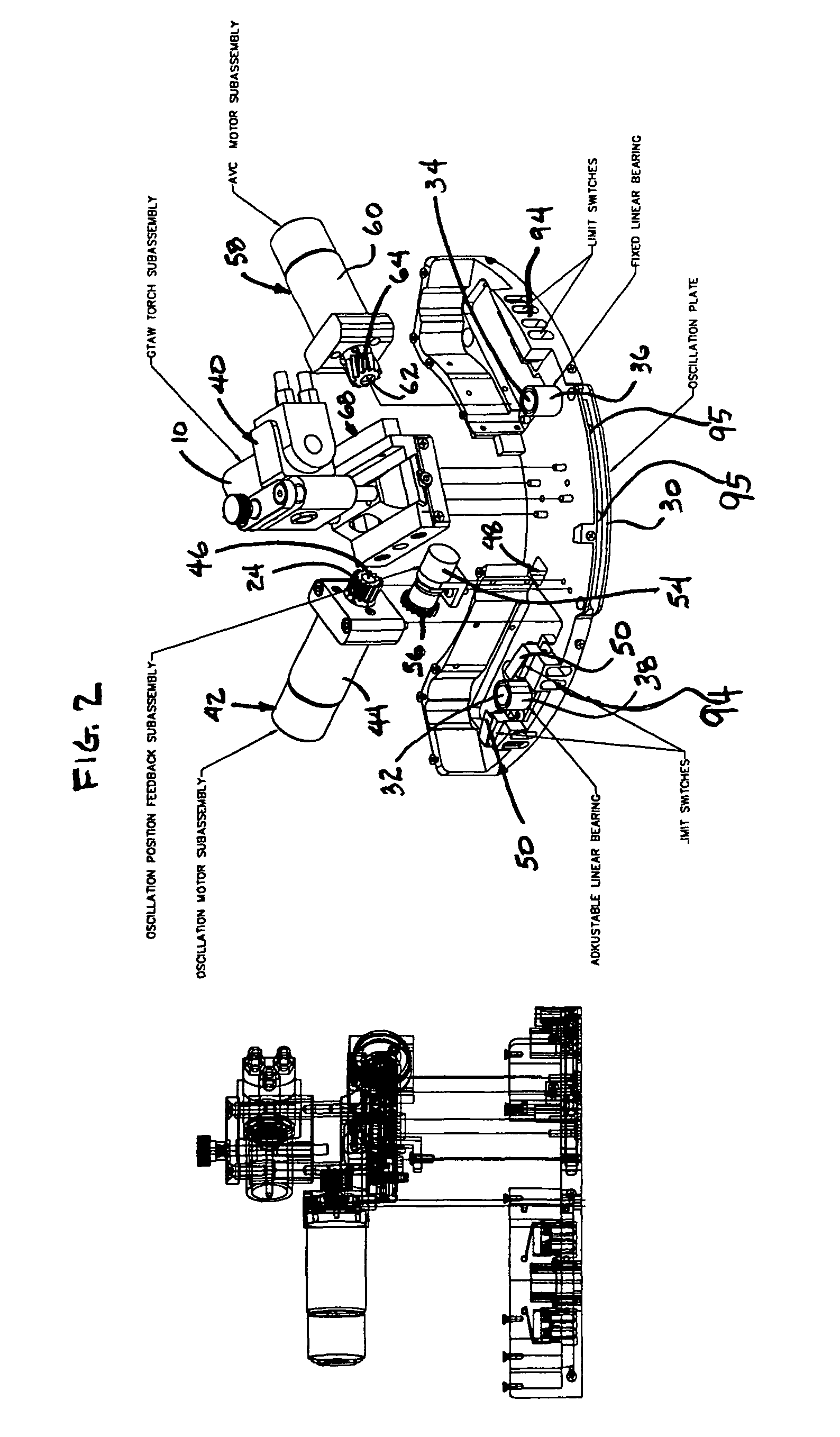 Integrated automatic voltage control (AVC) and oscillation control assembly for orbital welding applications