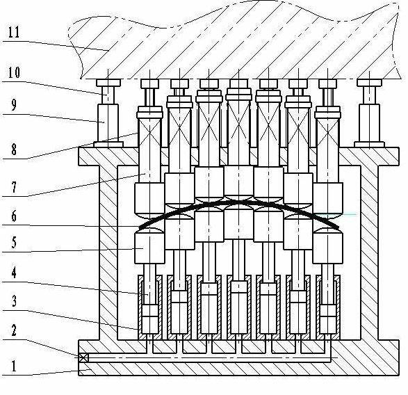 Multi-point forming device for plate