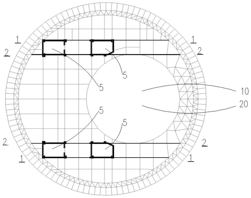 Eccentric annular large-cantilever prestressed steel structure system and construction method thereof