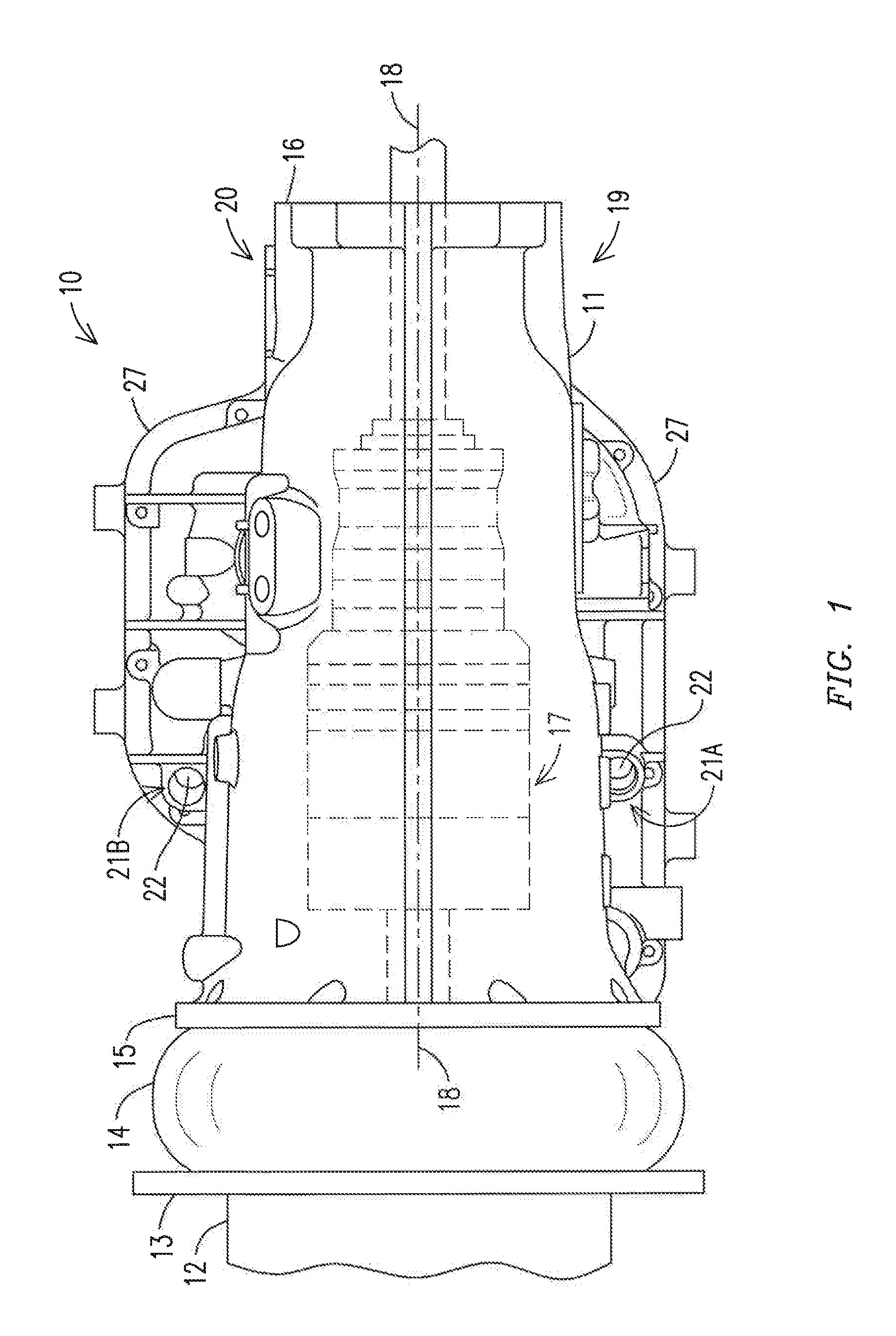 Transmission and transmission housing with multiple dipsticks and dipstick apertures, circumferentially positioned internal lugs and an adjacent fluid inlet port