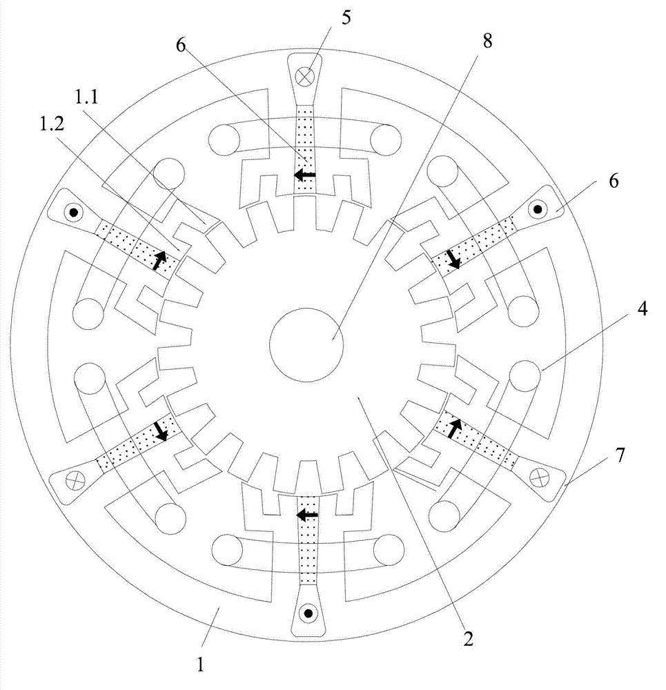 Multi-tooth magnetic flux switching permanent magnetic memory motor