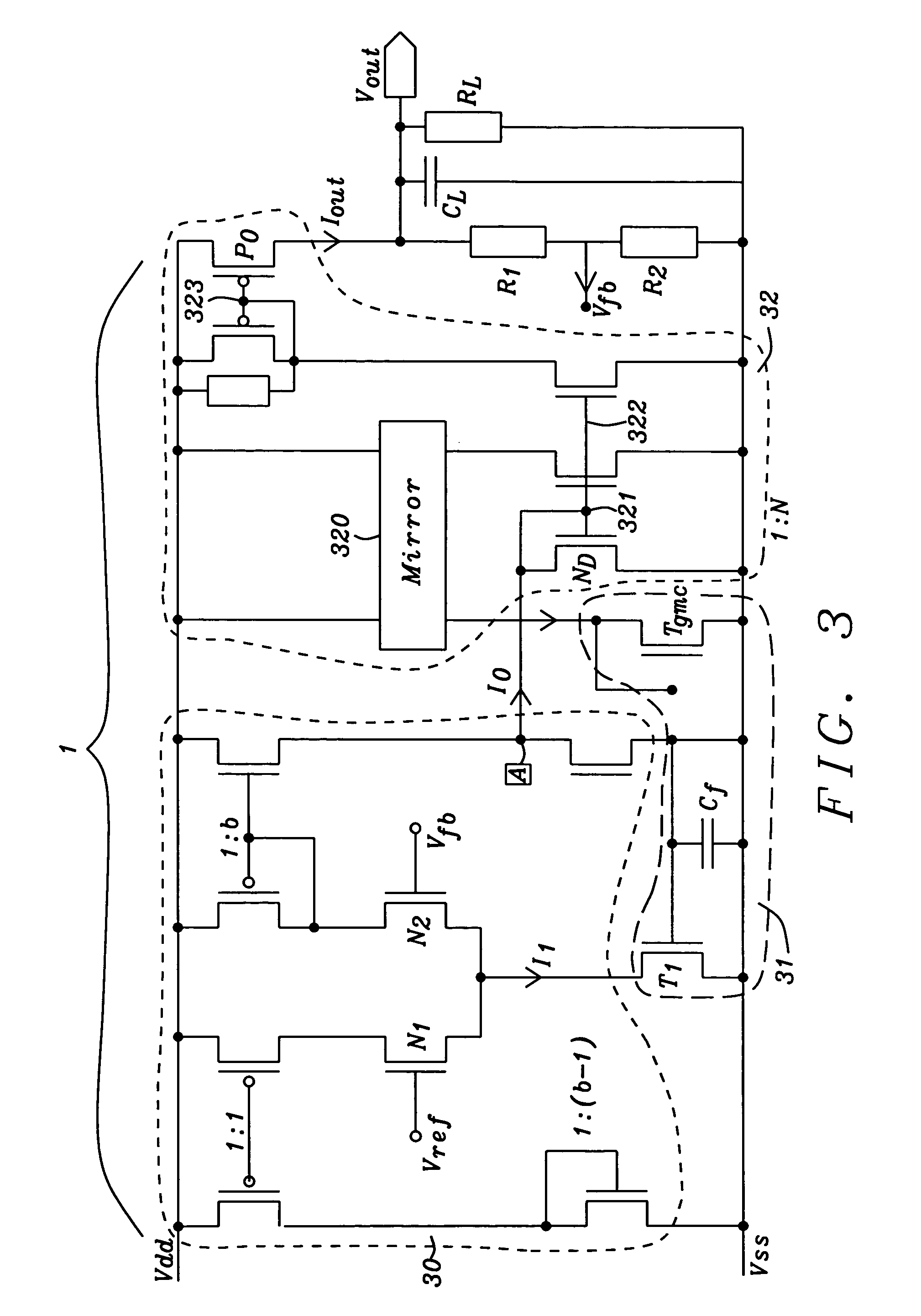 Adaptive biasing concept for current mode voltage regulators