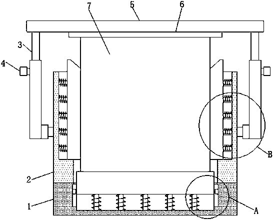 Sliane crosslinking material transfer mold box body structure