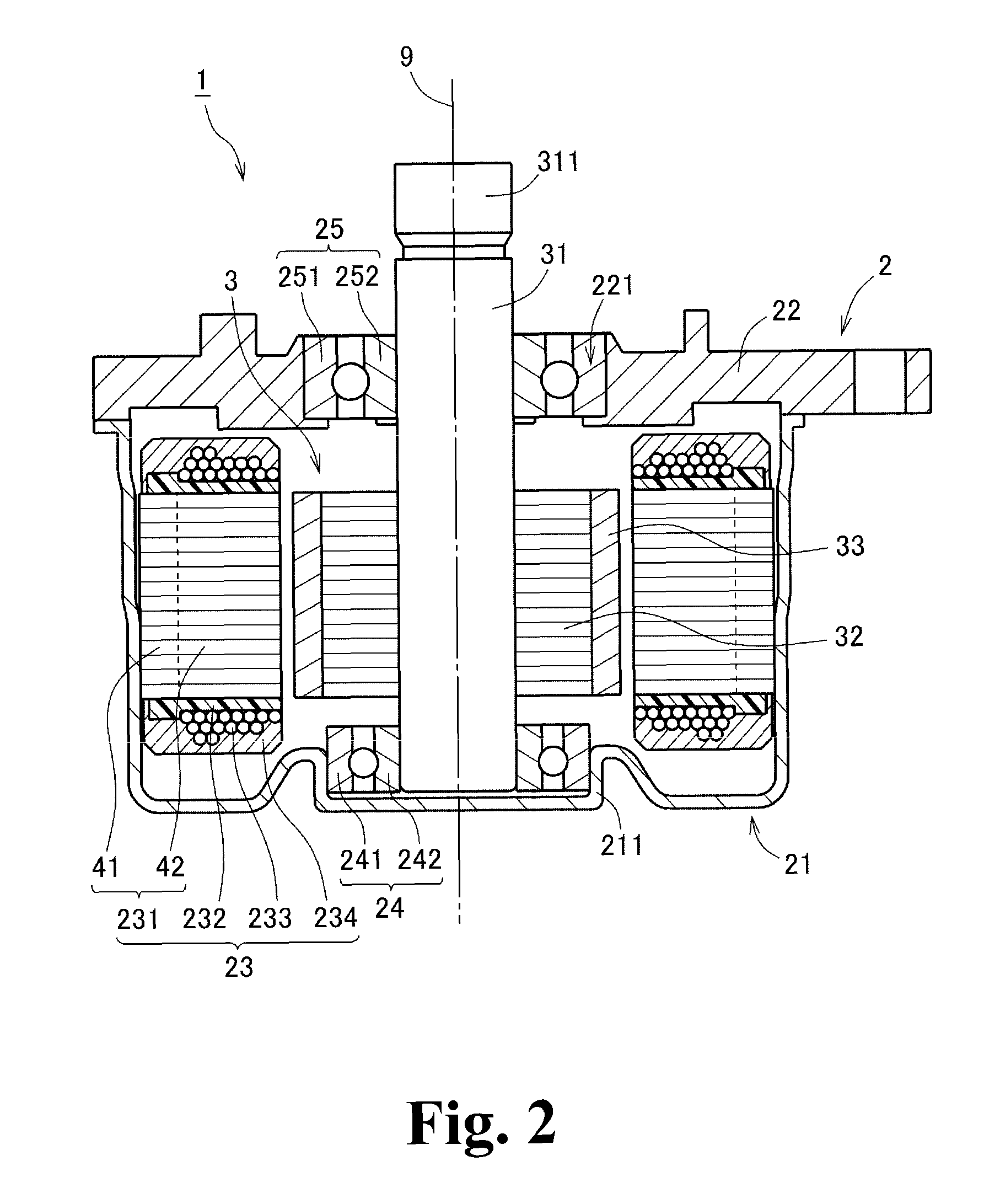 Stator core having convex protruding portion coinciding with adjacent coils