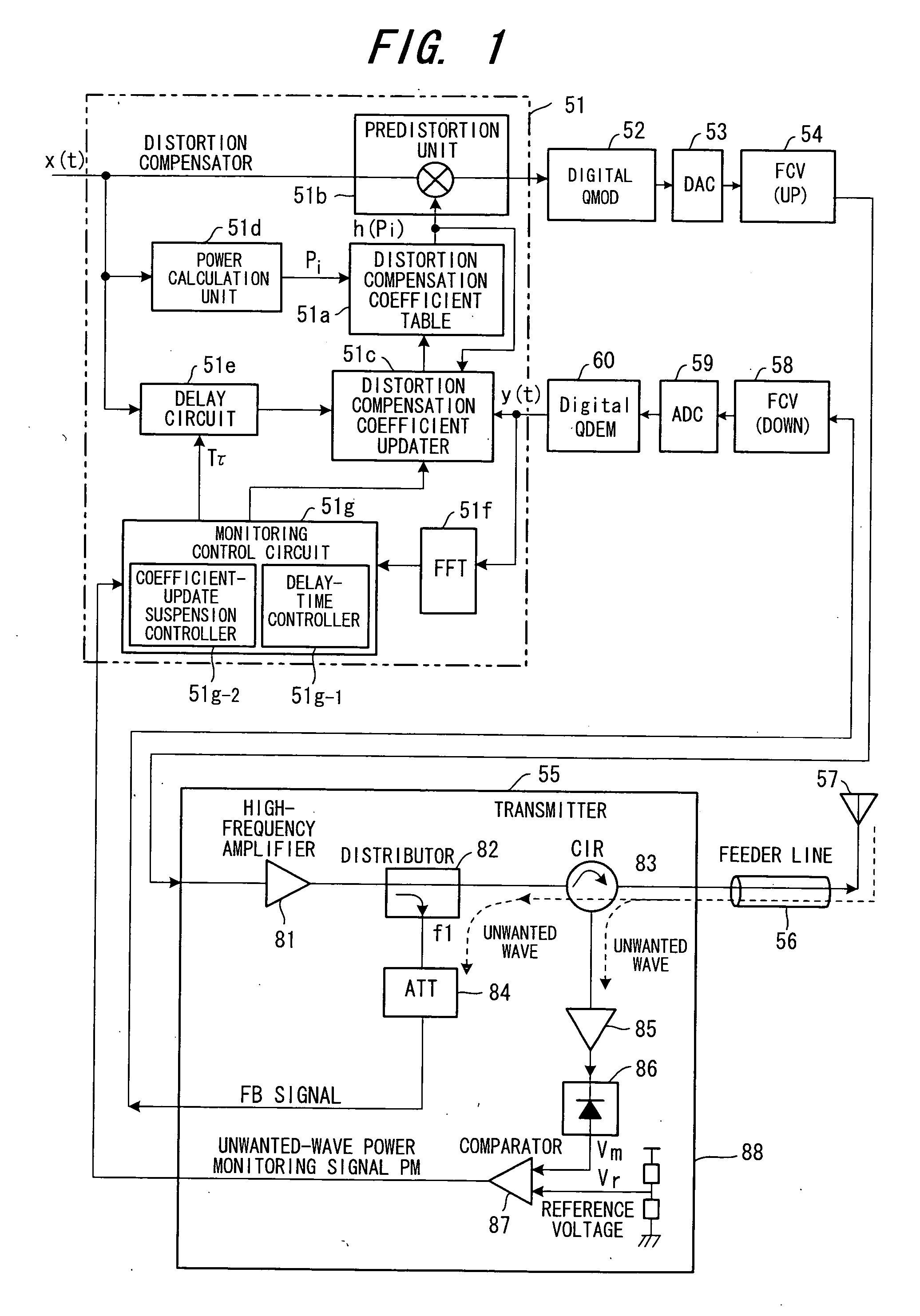 Distortion compensating amplifier