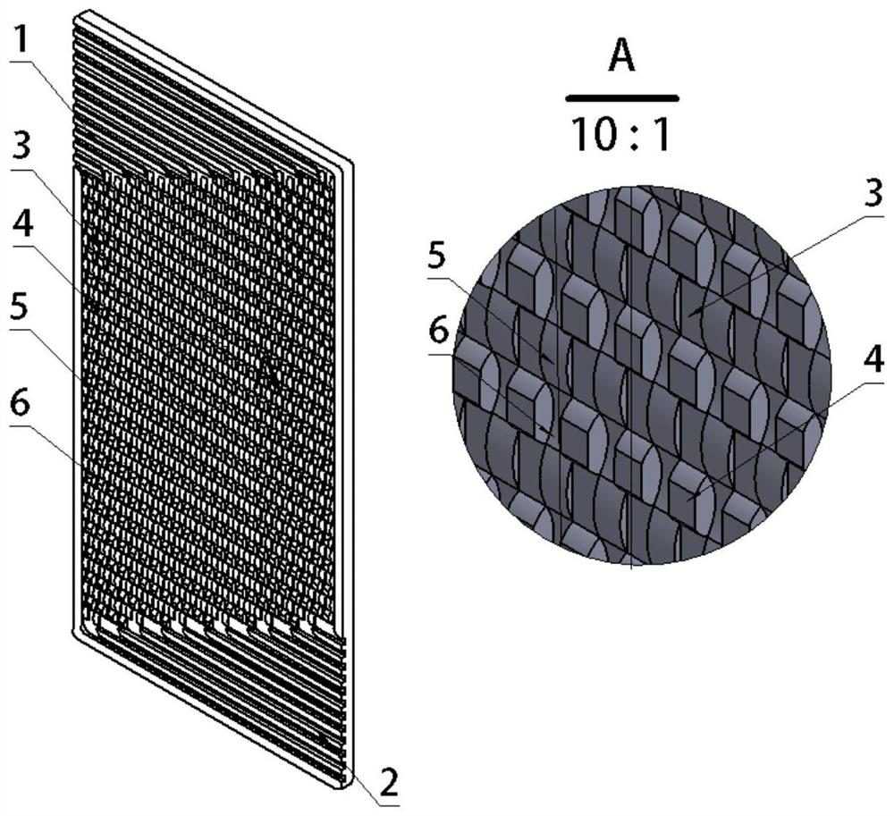 Gradient corrugated flow field structure