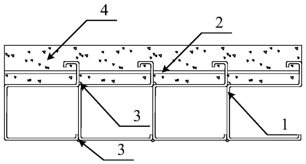 Cold-formed steel tough combined bridge deck with box-shaped ribs