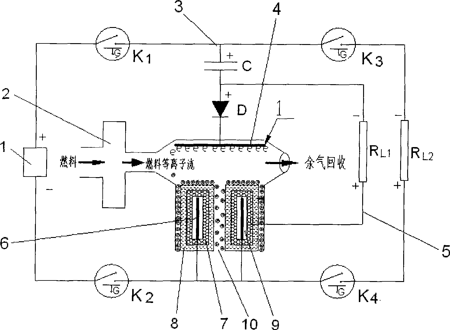 Plasma body fuel cell